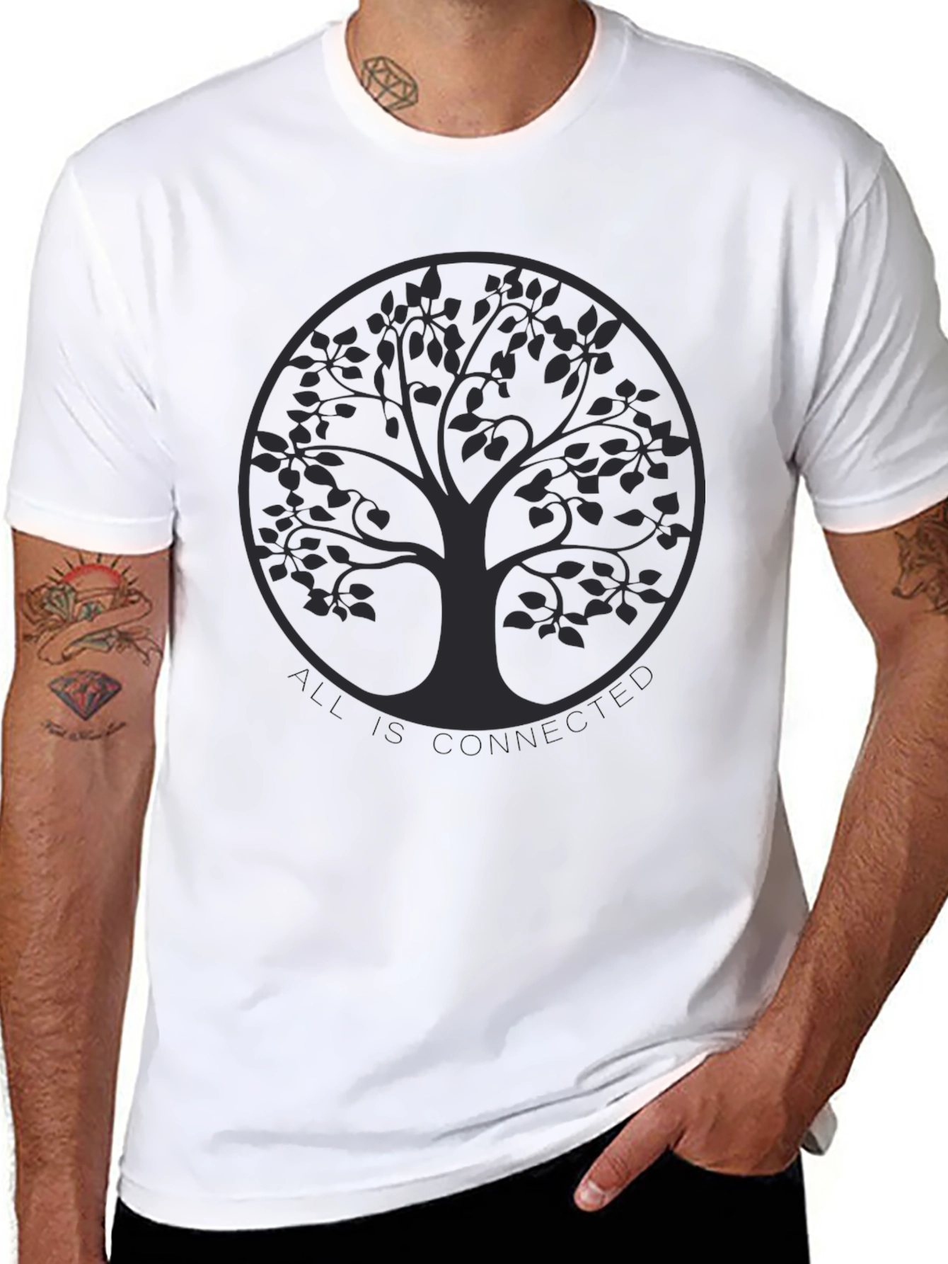 Connected Tree Graphic Tee - Unisex Black T-Shirt