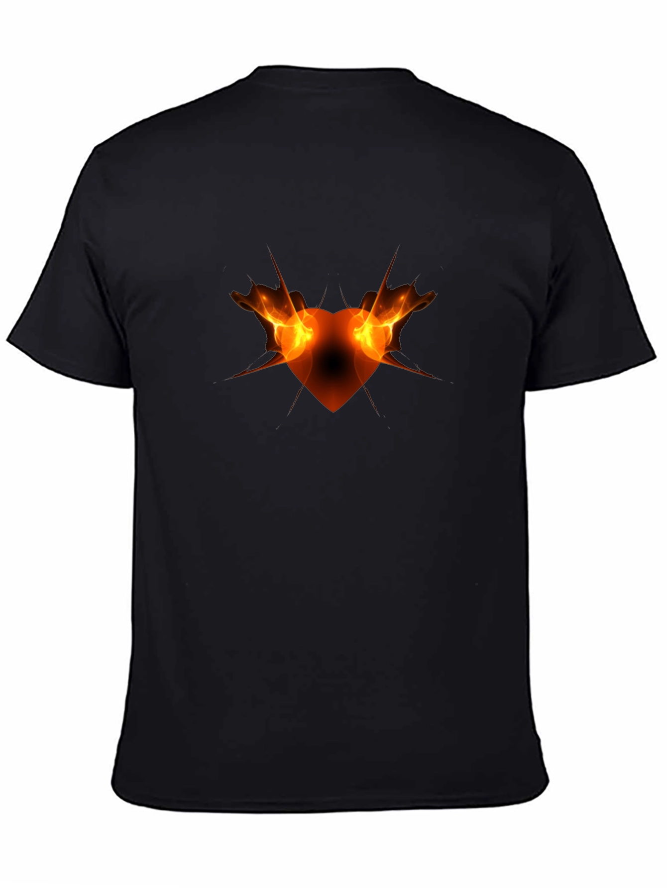 Fiery Heart Graphic Black Tee
