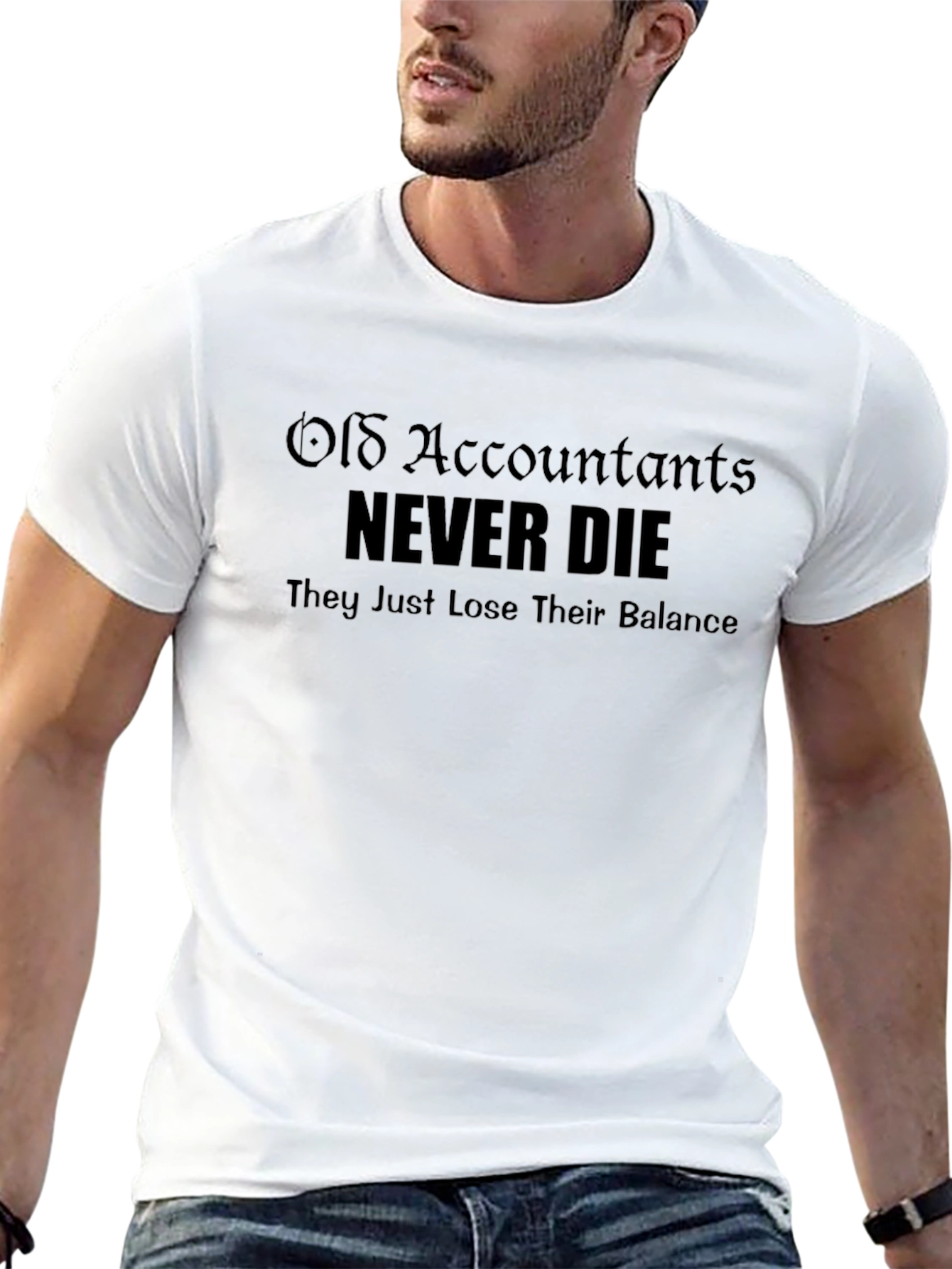 Accountant Humor T-Shirt: Never Die Lose Balance