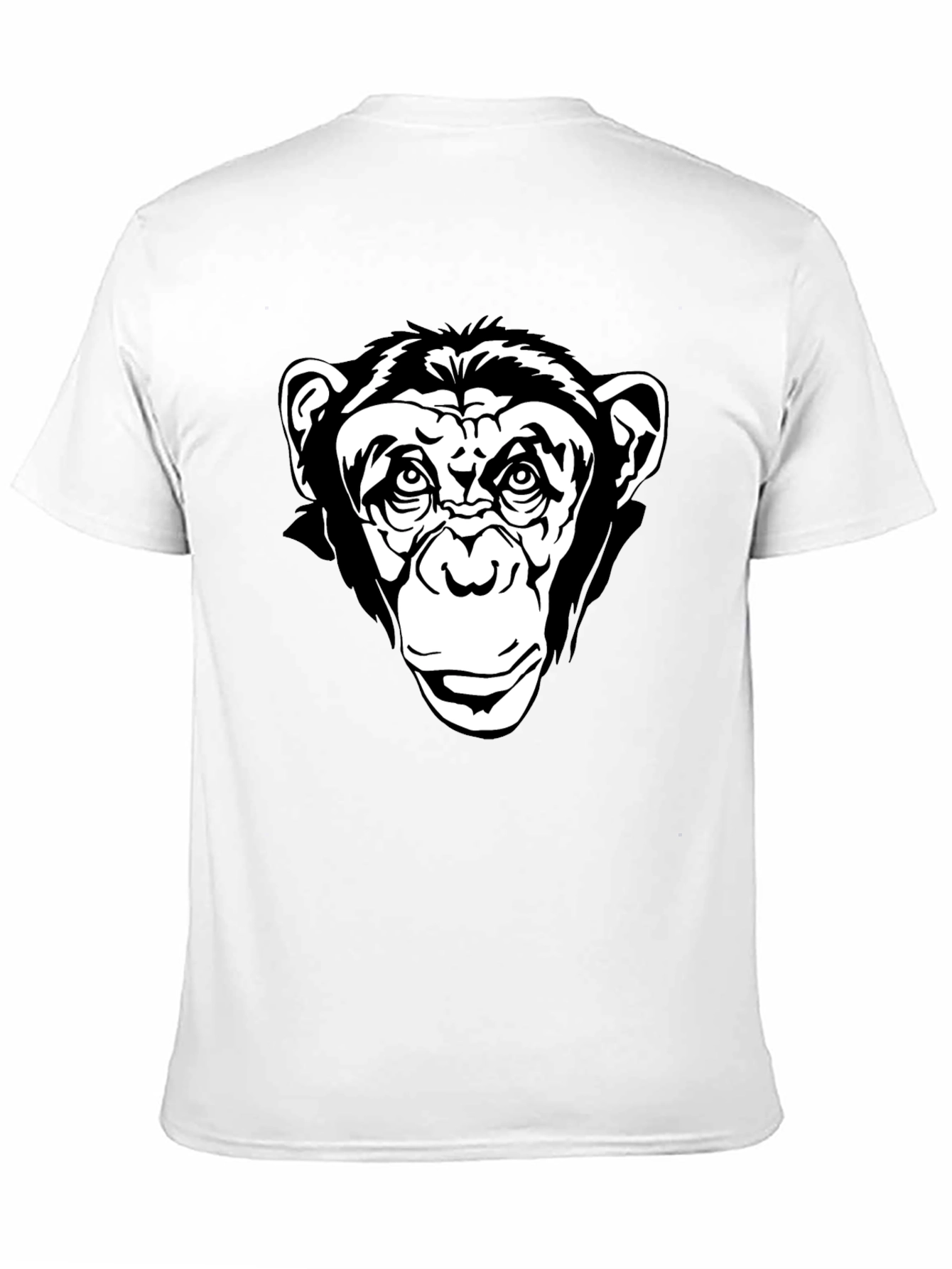 Black T-Shirt with Chimpanzee Graphic