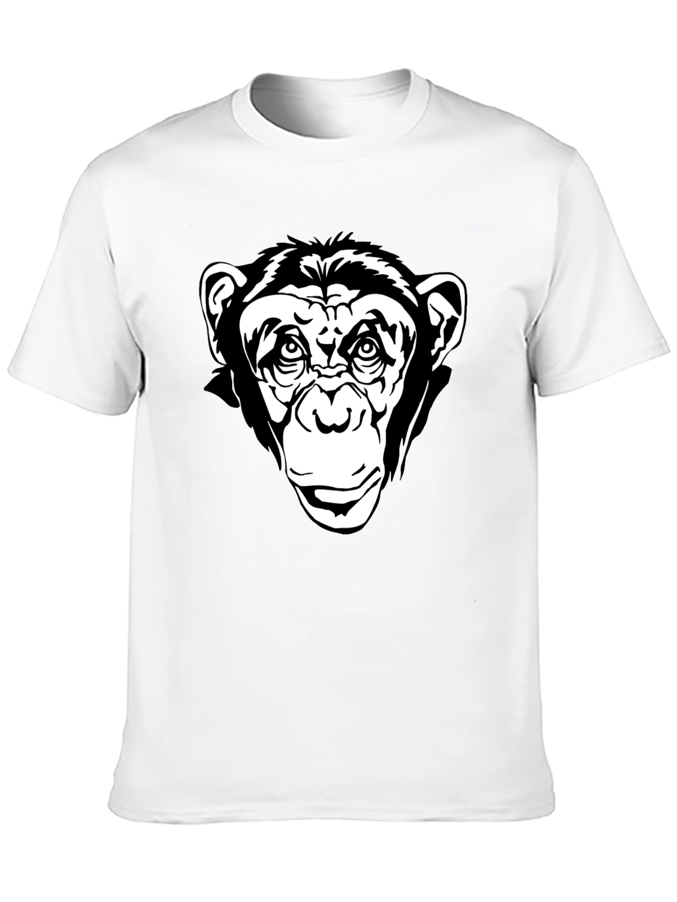 Black T-Shirt with Chimpanzee Graphic