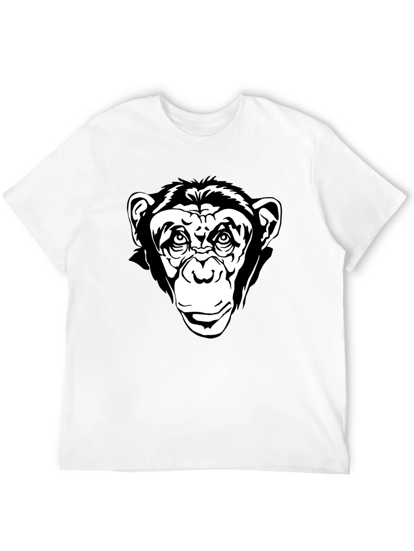 Black T-Shirt with Chimpanzee Graphic