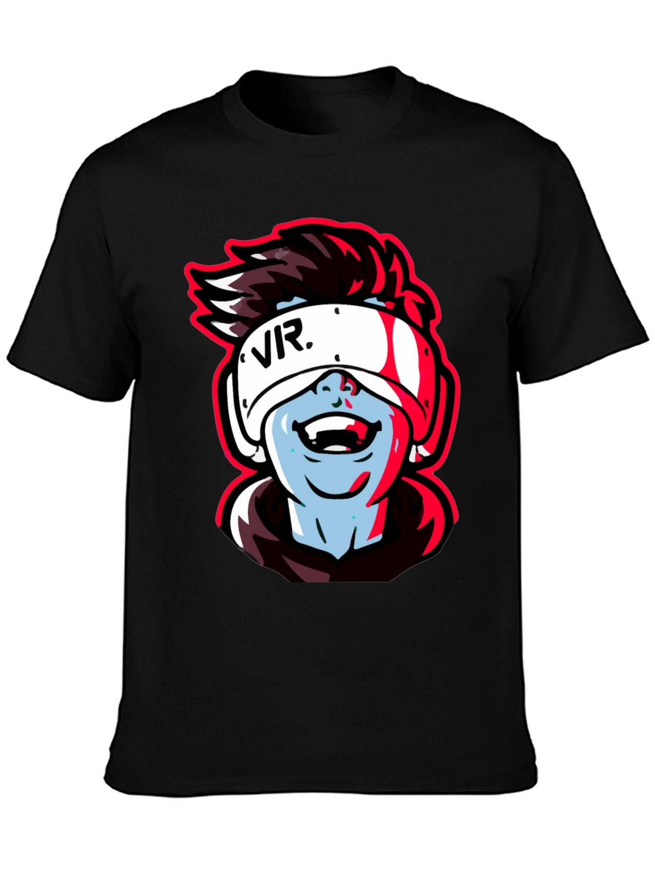 VR Gamer Graphic Tee - Black Cotton Shirt