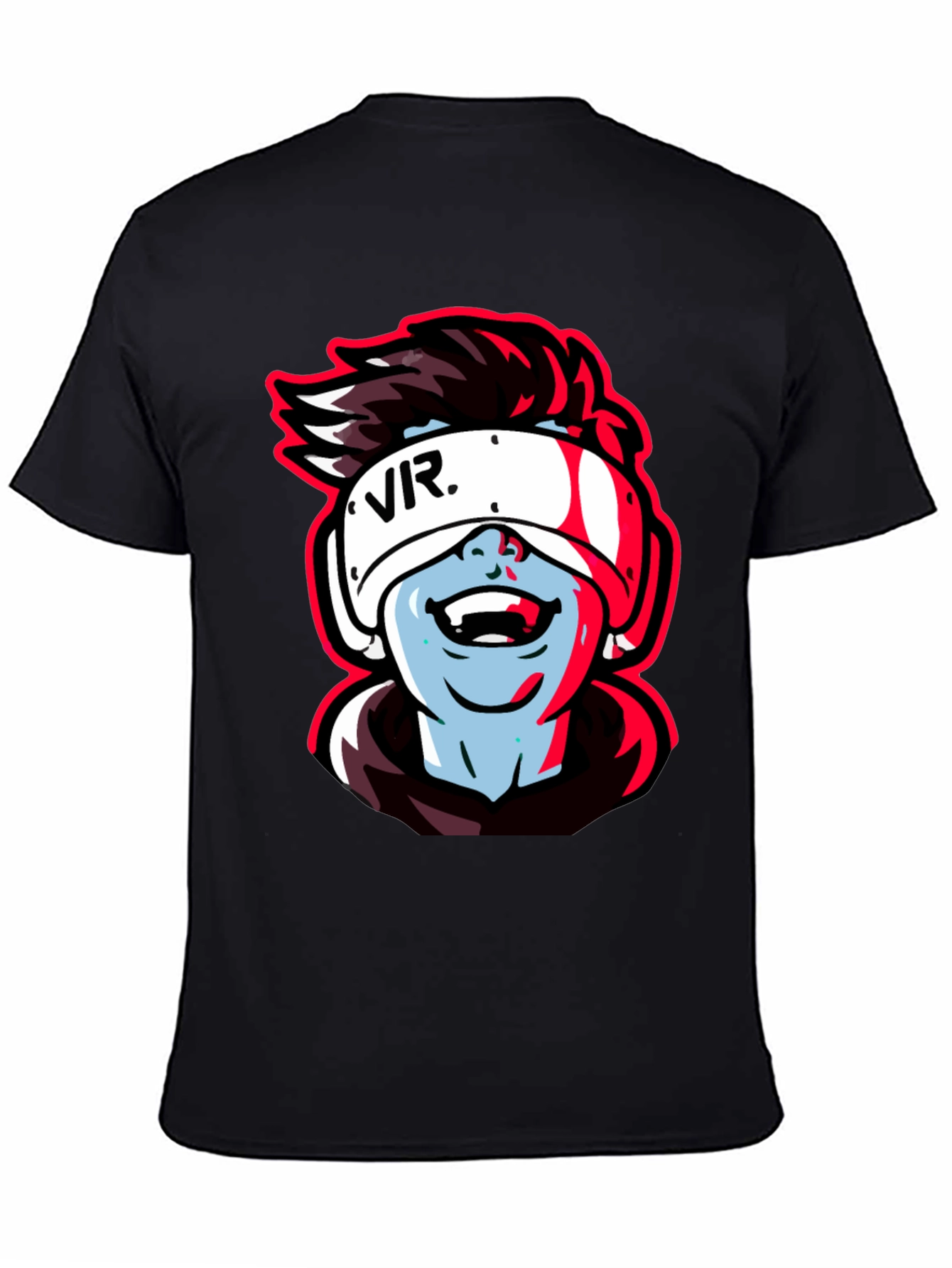 VR Gamer Graphic Tee - Black Cotton Shirt