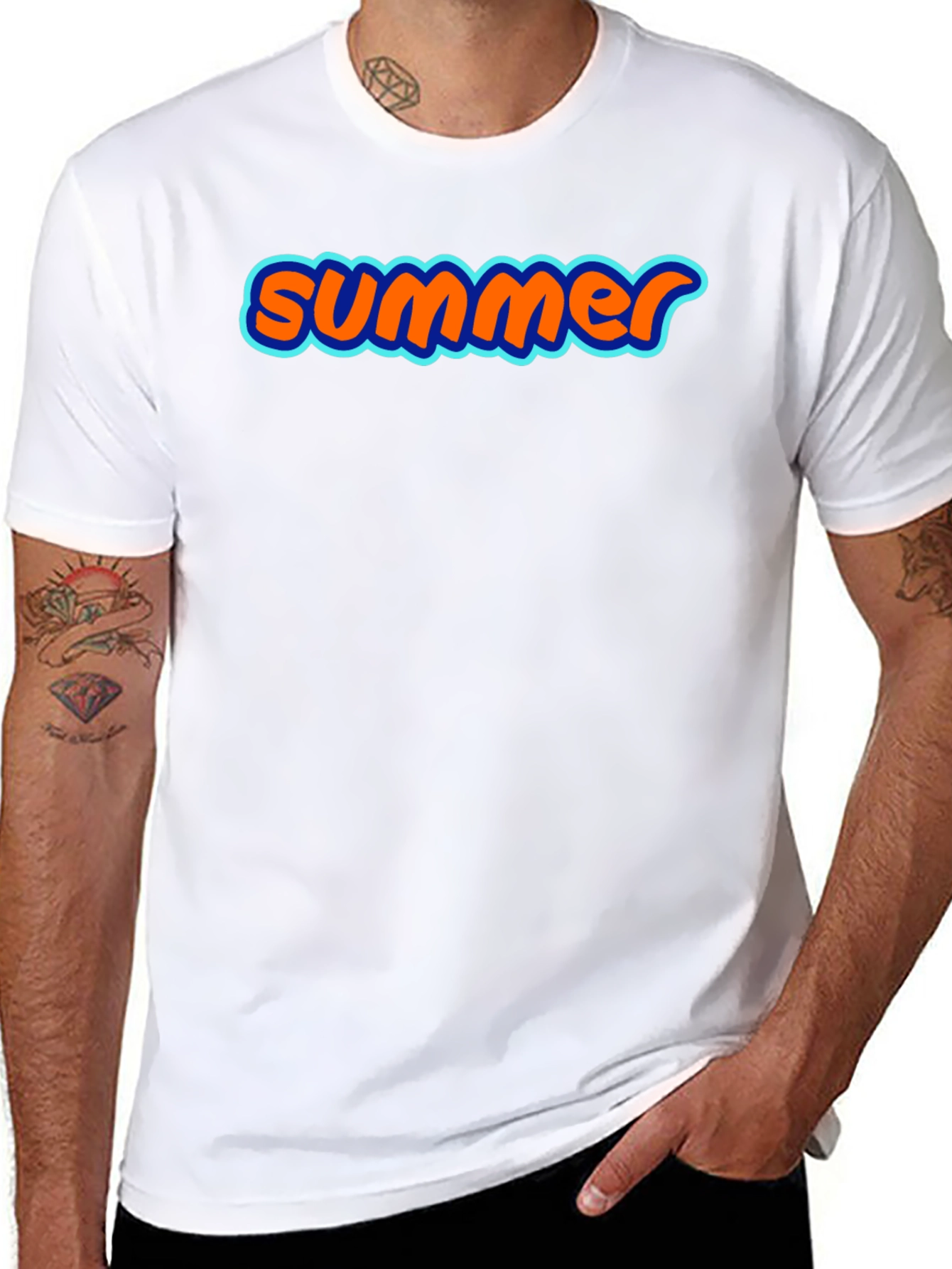 Summer Graphic Tee - Soft Black Cotton T-Shirt