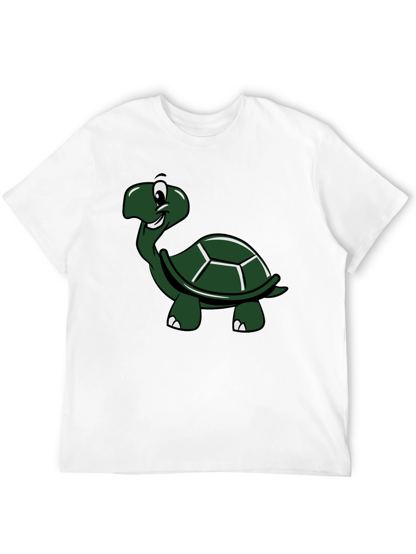 Cartoon Turtle Graphic T-Shirt - Black Cotton Tee