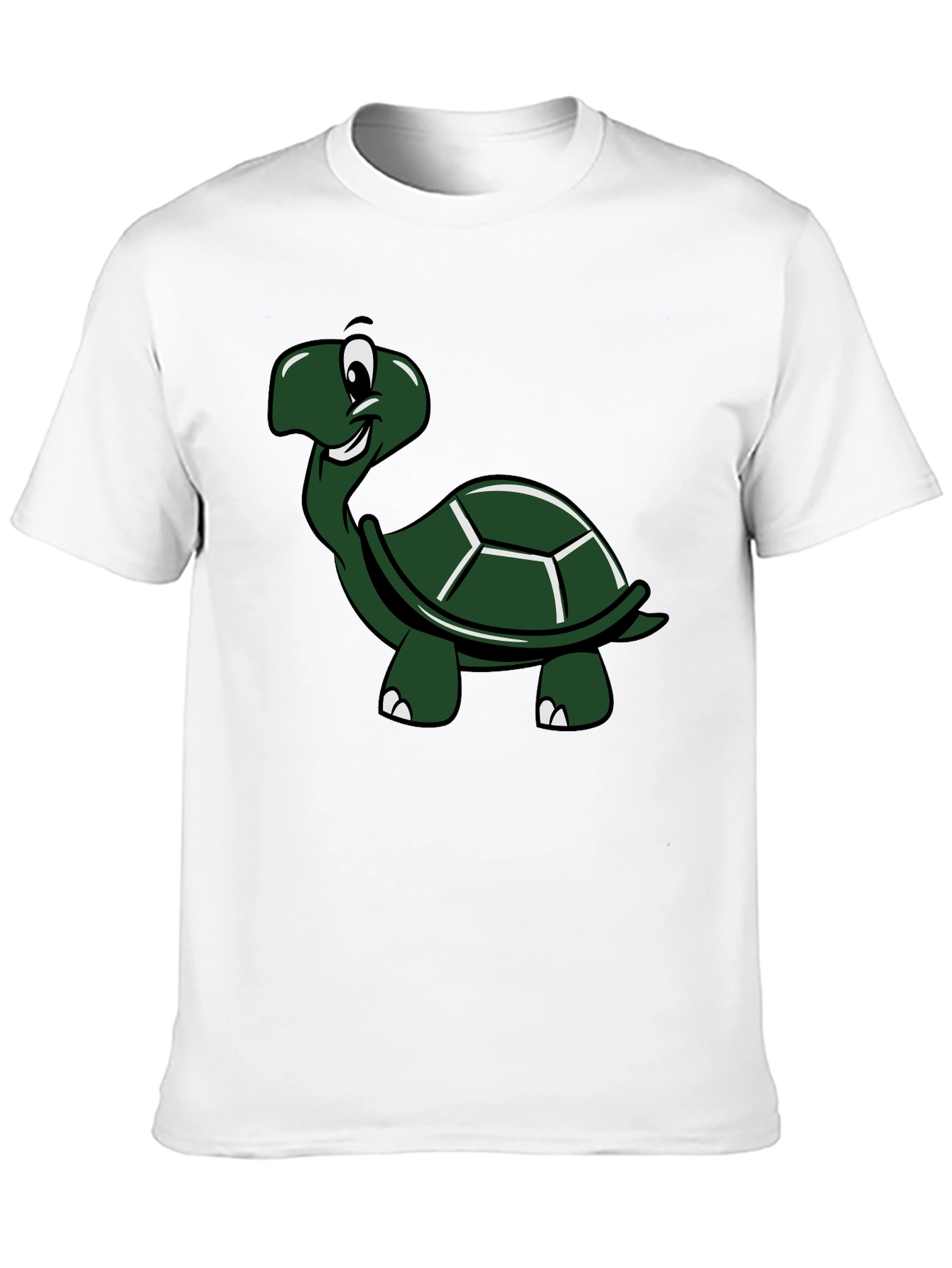 Cartoon Turtle Graphic T-Shirt - Black Cotton Tee