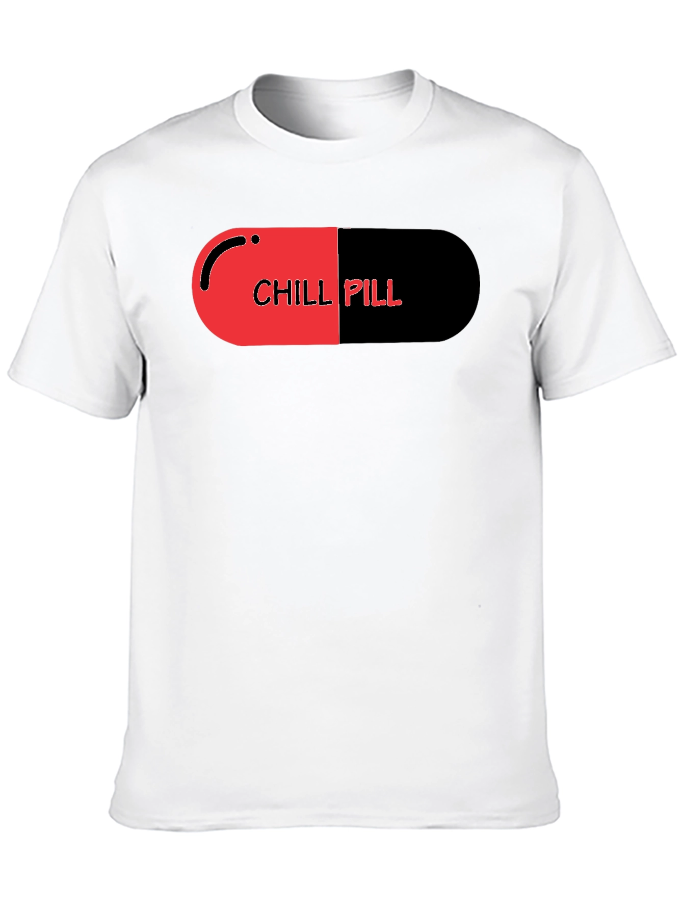 Chill Pill Graphic Print Black T-Shirt