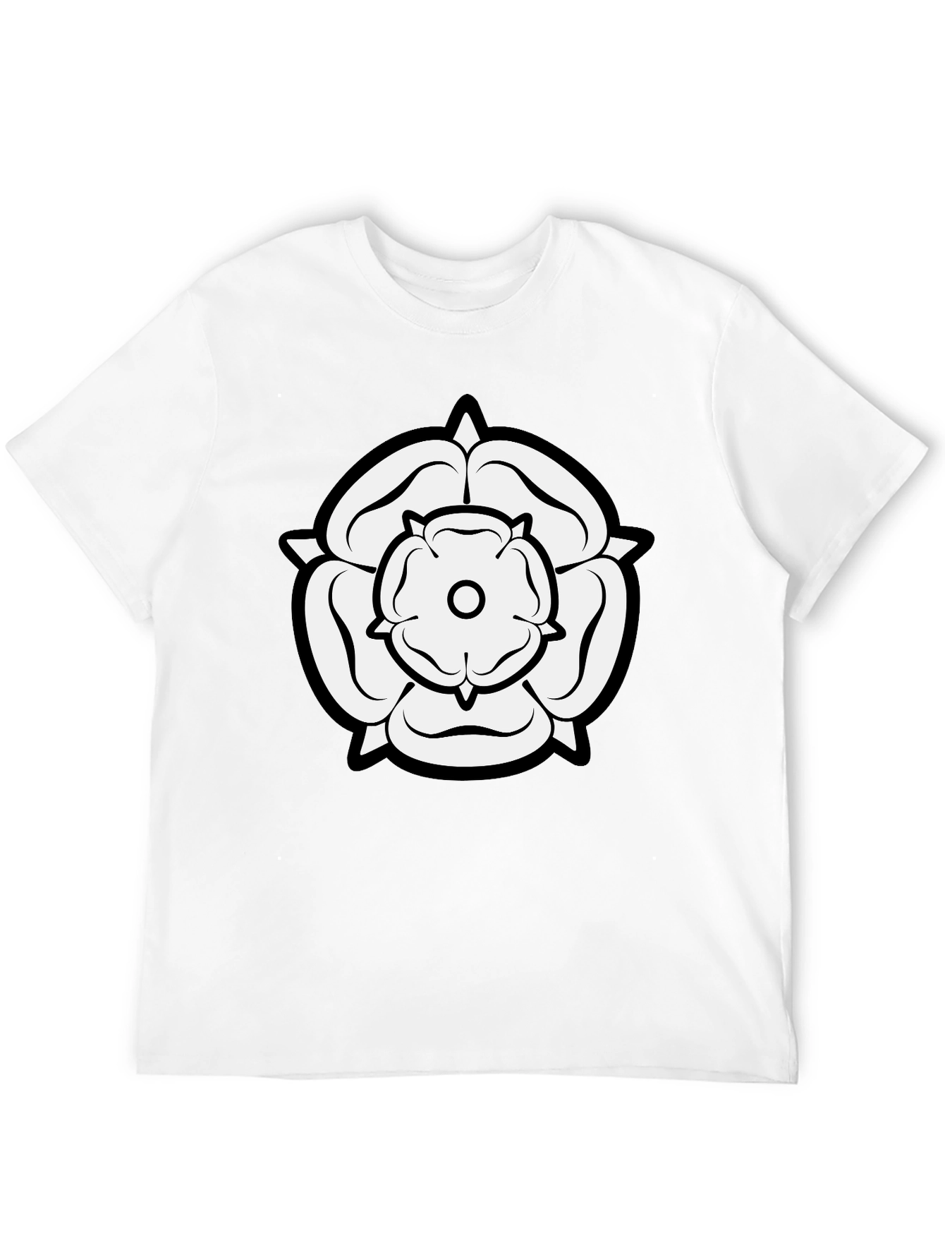 White Rose Graphic Black T-Shirt