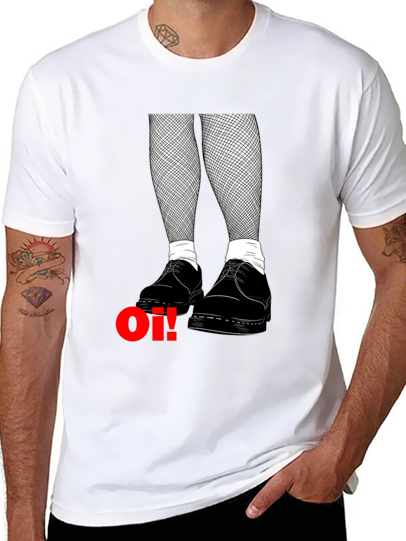 Oi! Punk Graphic Tee - Black Cotton T-Shirt
