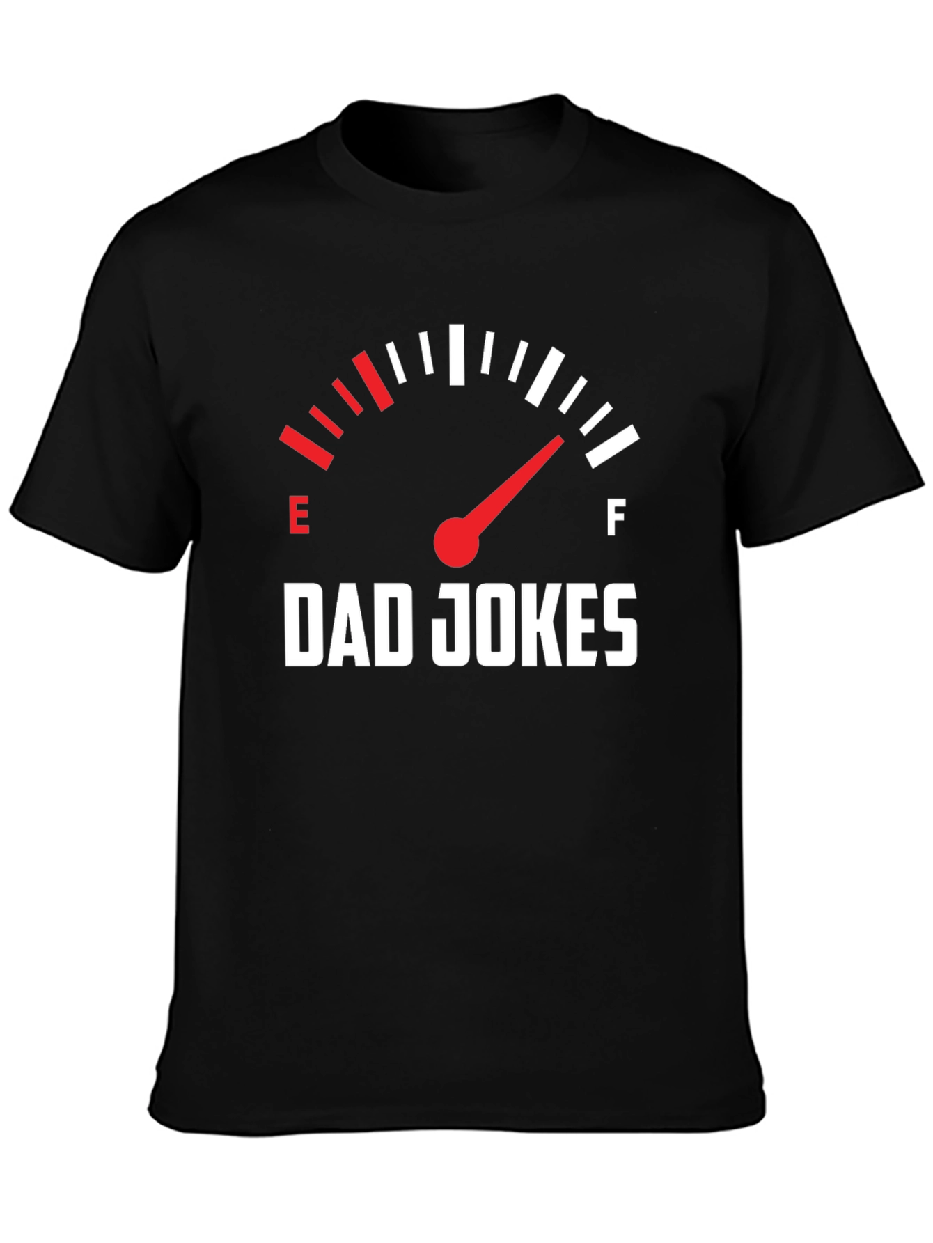 Dad Jokes Fuel Gauge Graphic Tee - Black Cotton