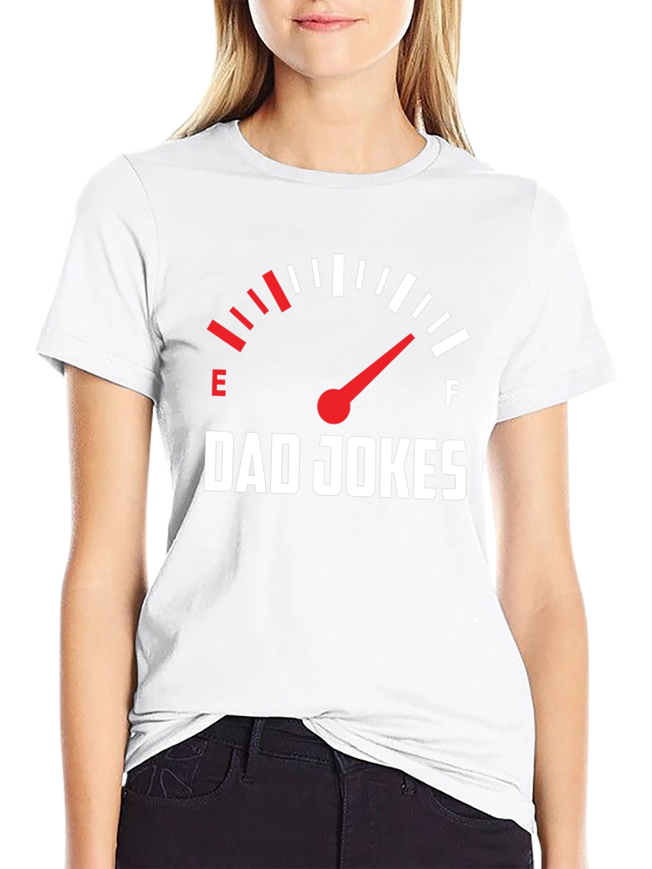 Dad Jokes Fuel Gauge Graphic Tee - Black Cotton