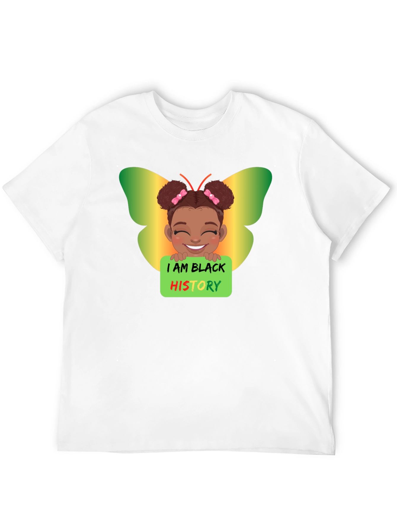 Black History Butterfly Girl T-Shirt