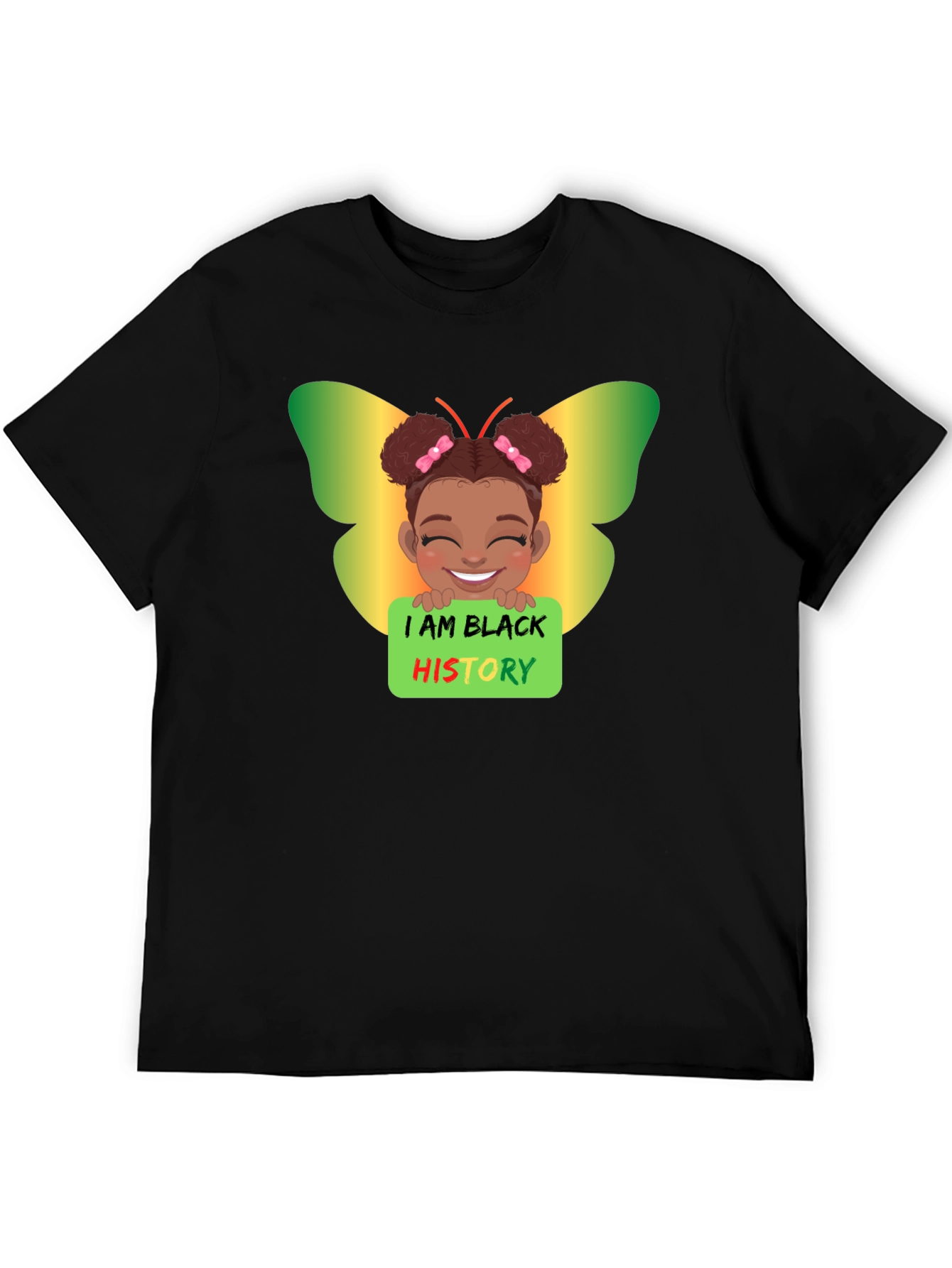Black History Butterfly Girl T-Shirt