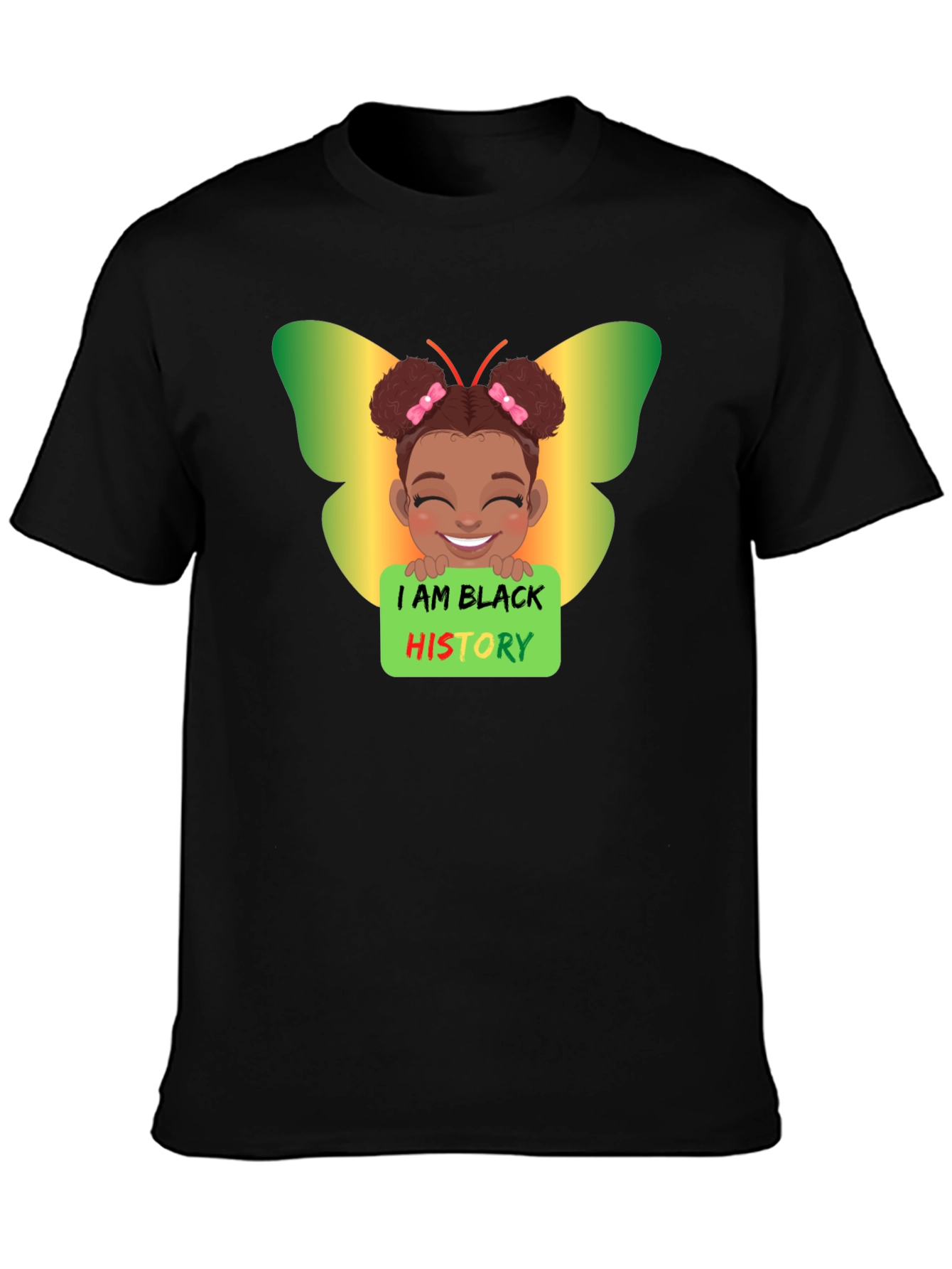 Black History Butterfly Girl T-Shirt