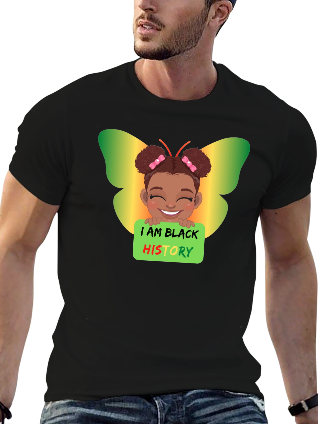 Black History Butterfly Girl T-Shirt
