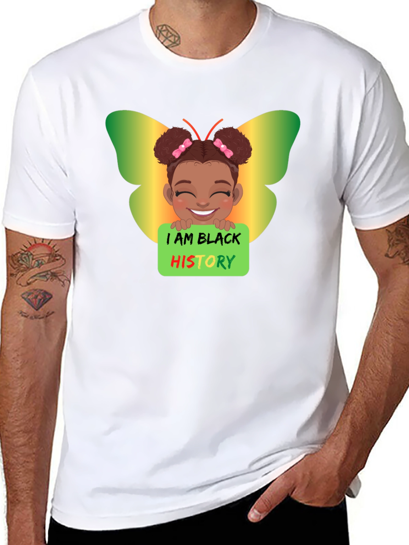 Black History Butterfly Girl T-Shirt