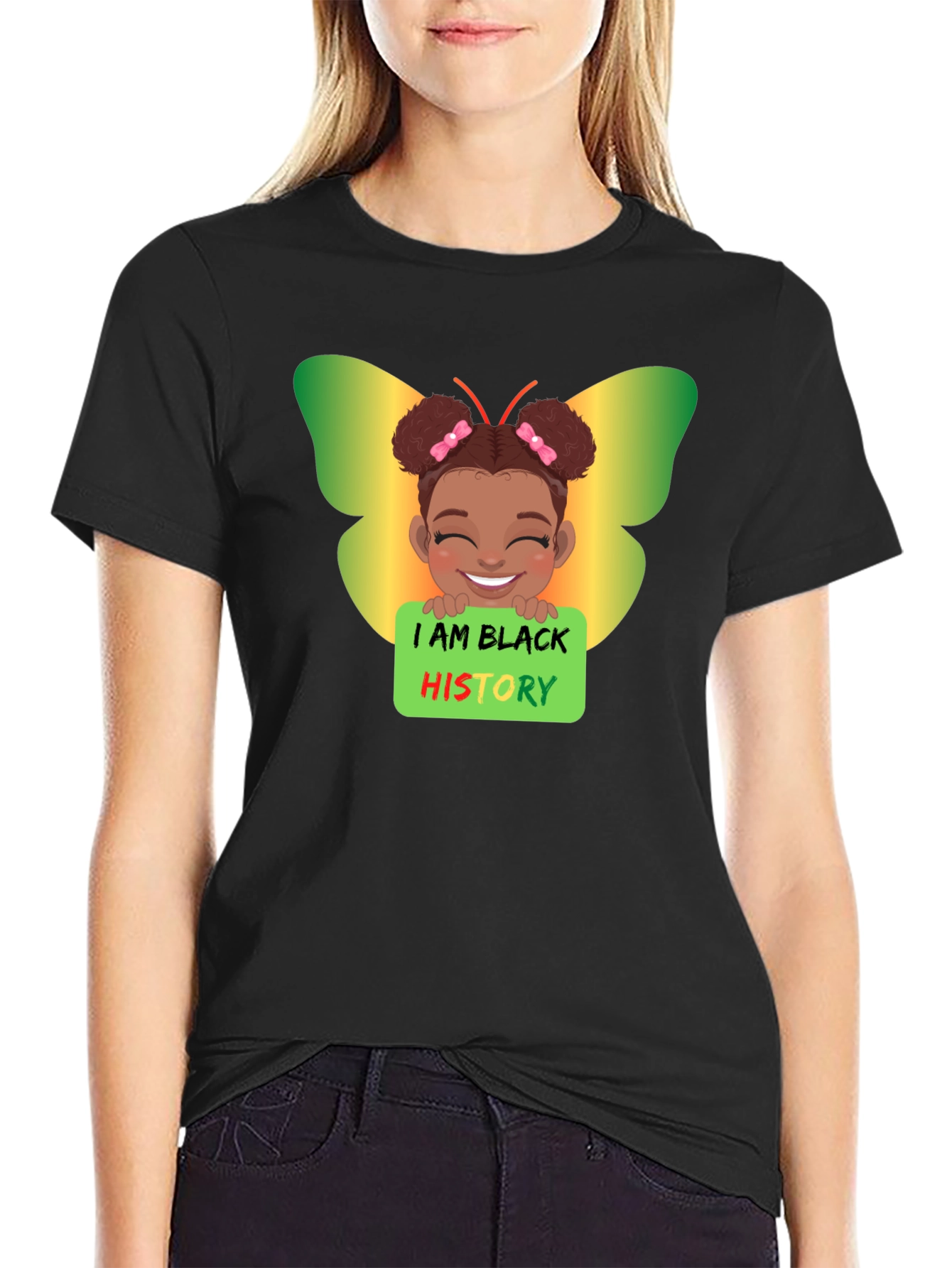 Black History Butterfly Girl T-Shirt