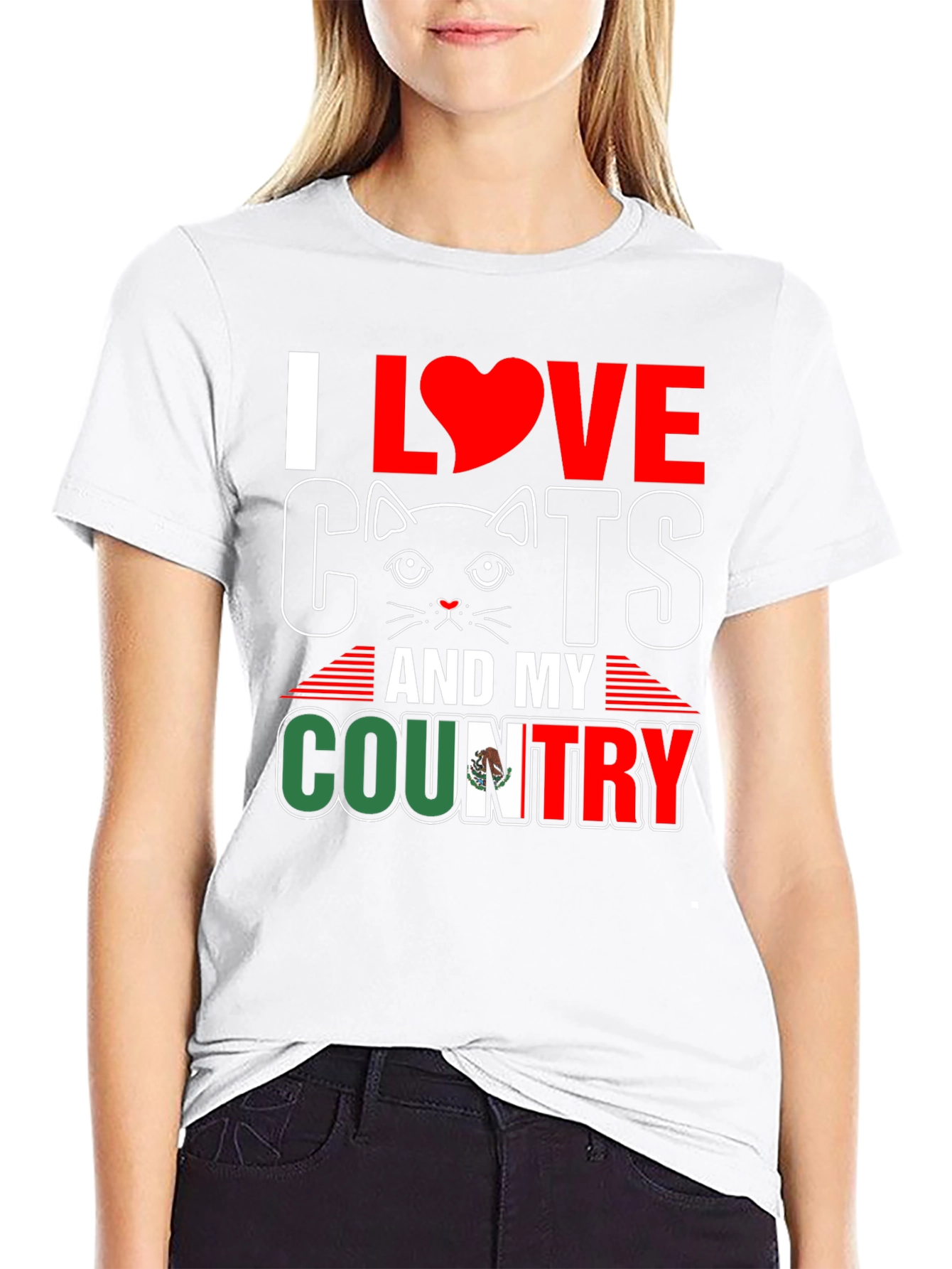 I Love Cats and My Country Graphic T-Shirt