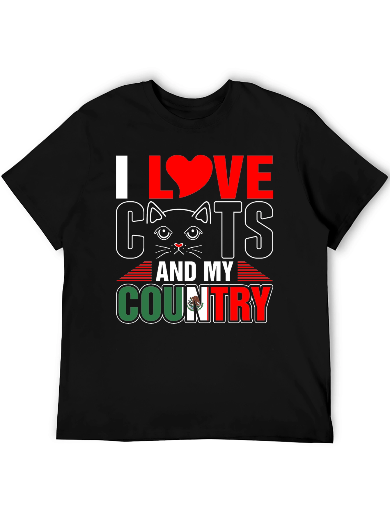 I Love Cats and My Country Graphic T-Shirt