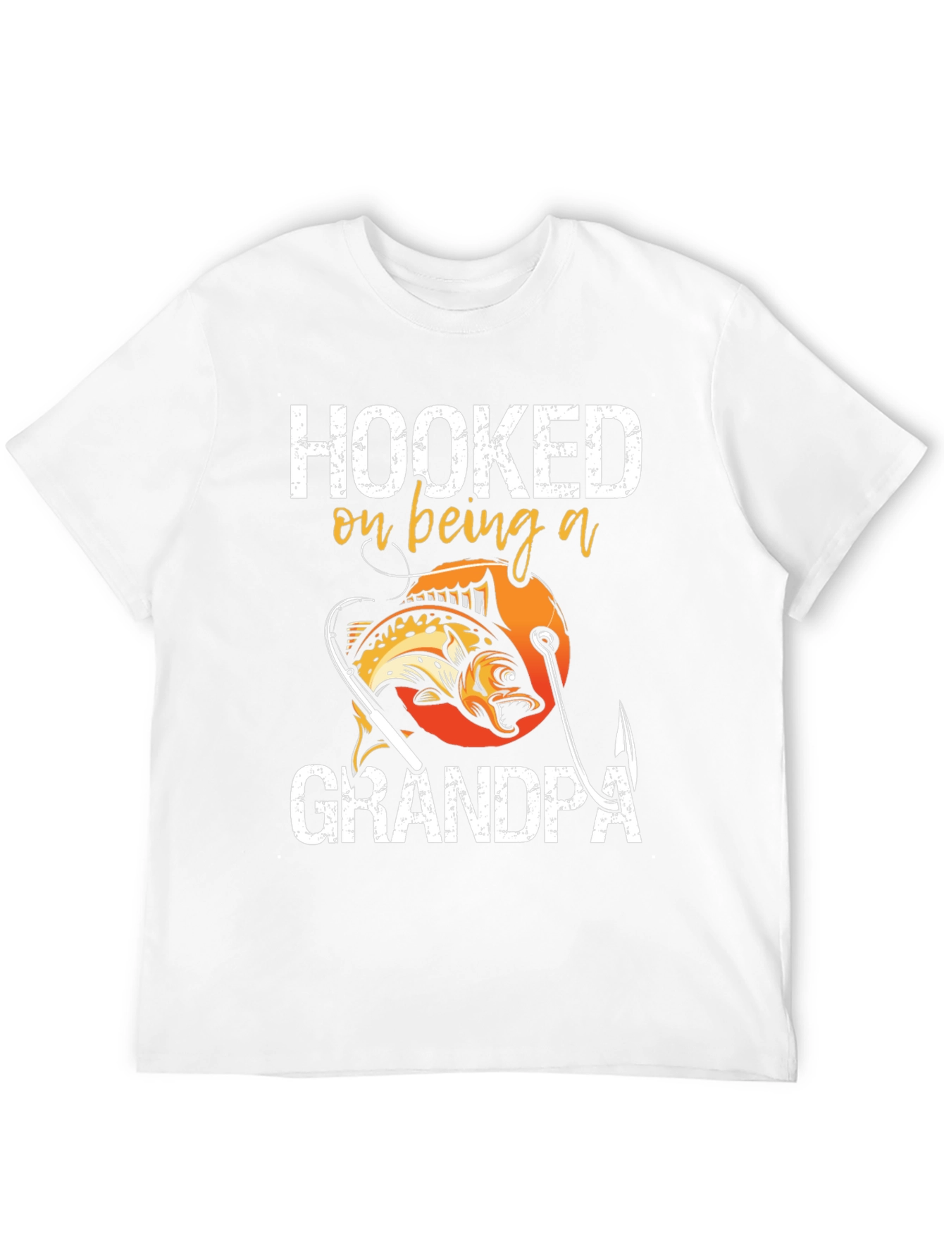 Hooked on Being a Grandpa T-Shirt Fishing Design