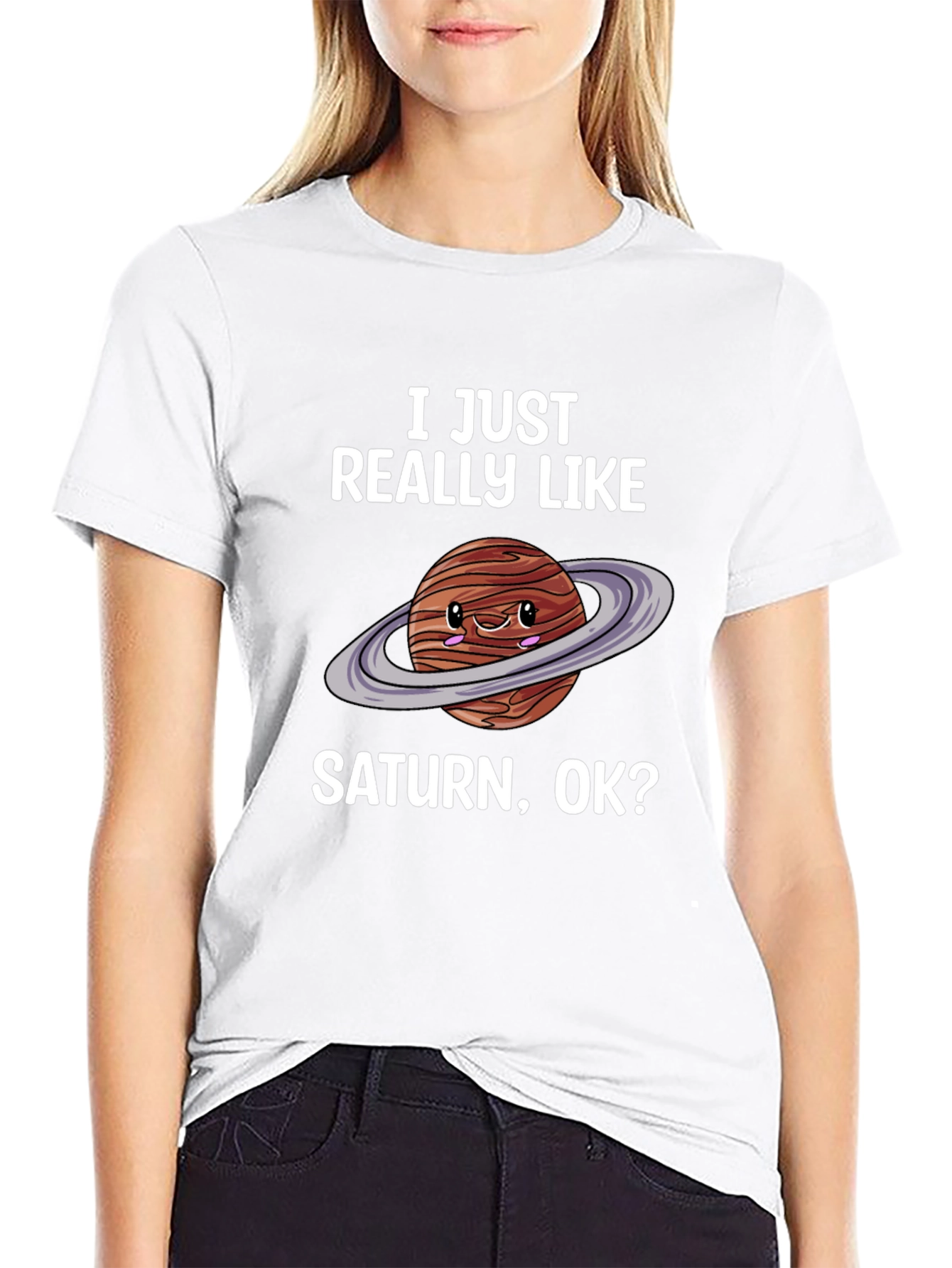 Saturn Lover Graphic Tee - Cute Planet Shirt