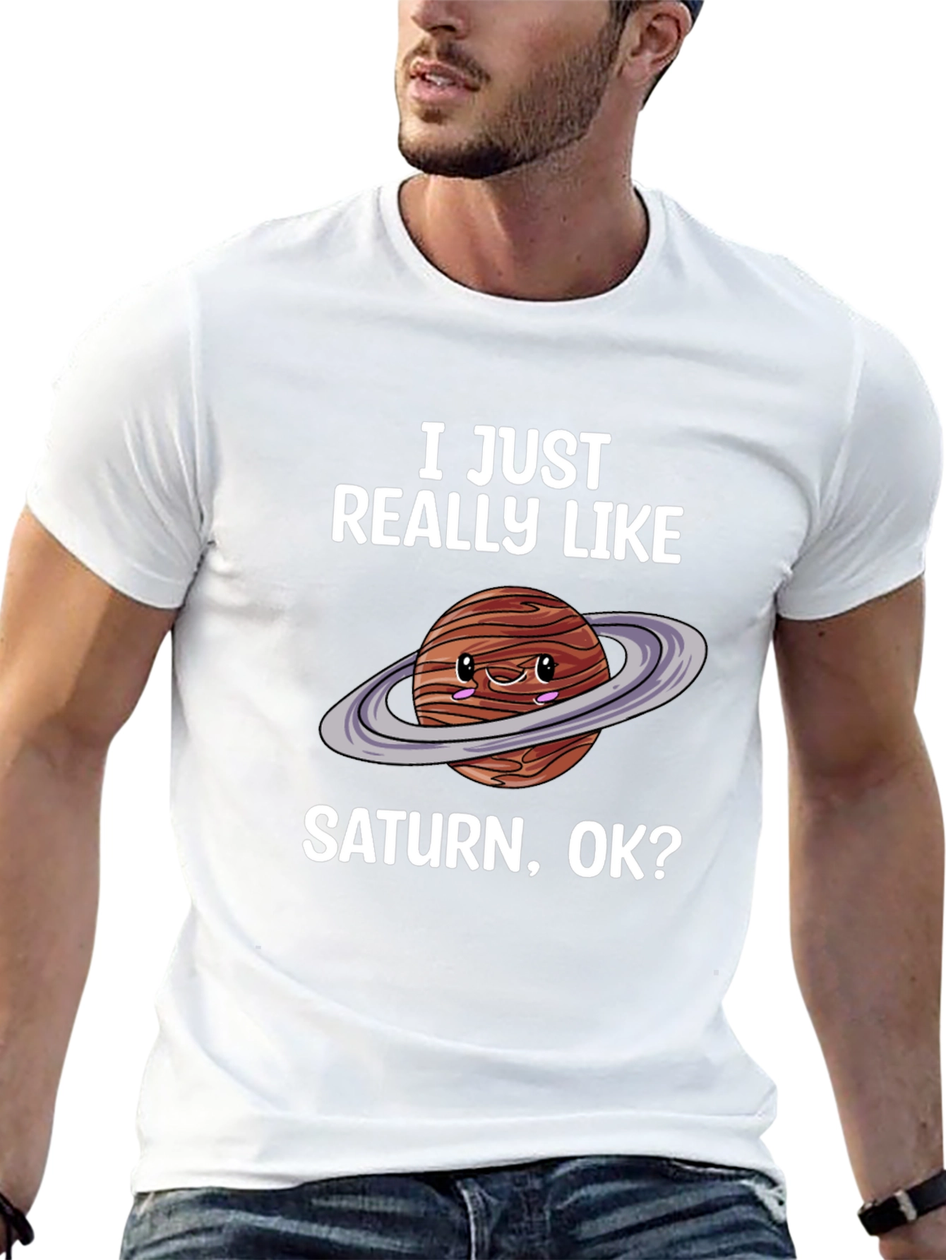 Saturn Lover Graphic Tee - Cute Planet Shirt
