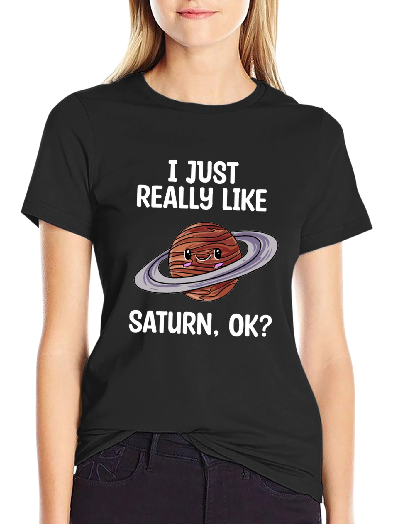 Saturn Lover Graphic Tee - Cute Planet Shirt