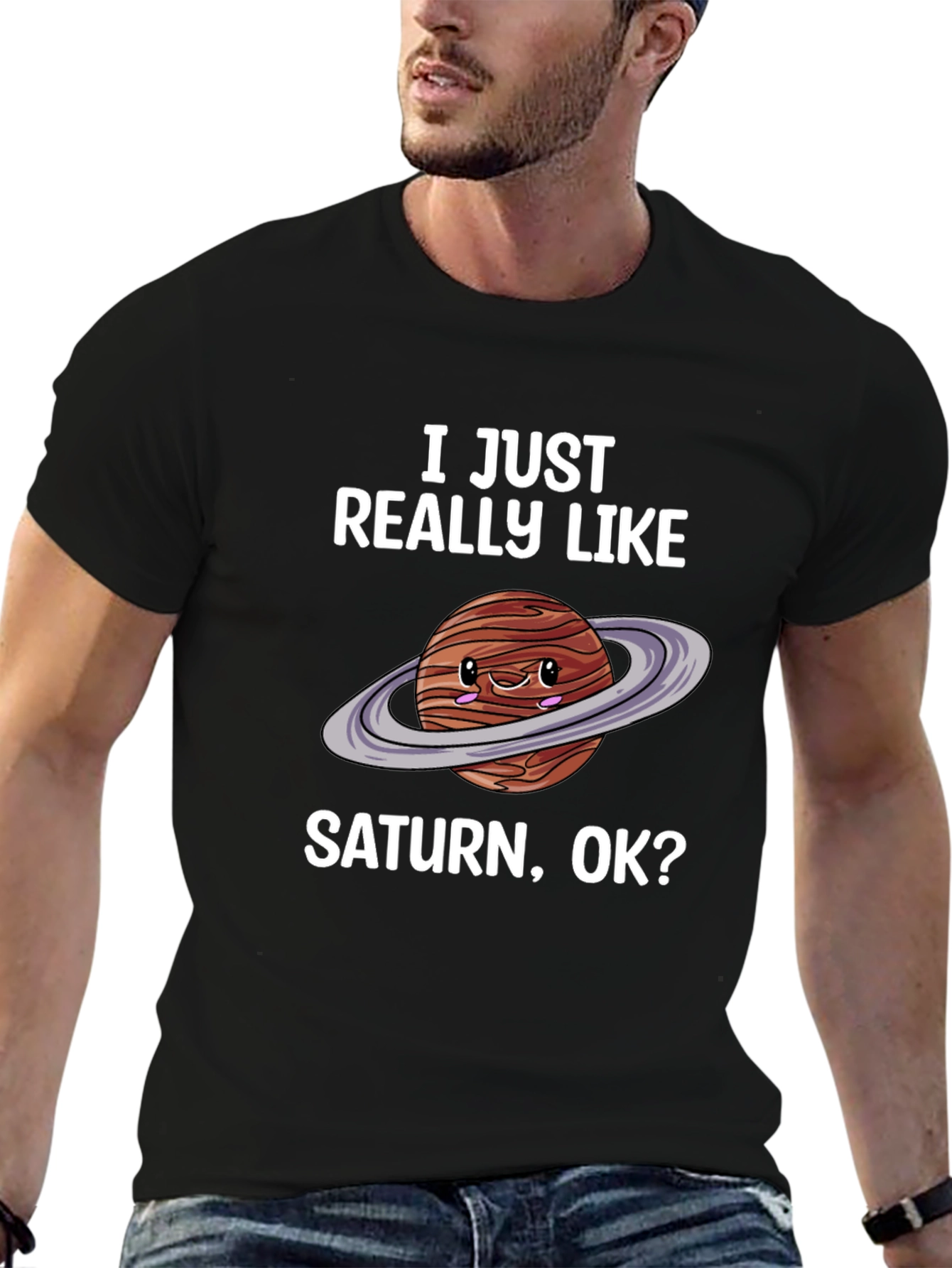 Saturn Lover Graphic Tee - Cute Planet Shirt