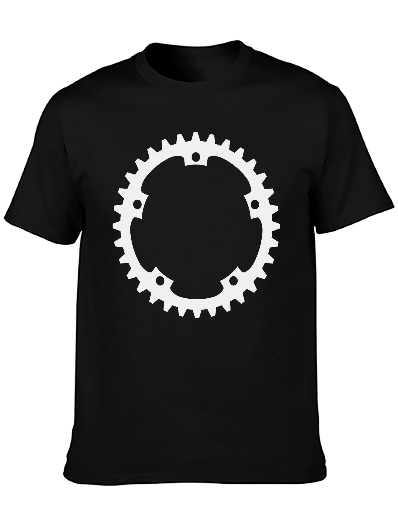 Gear Design T-Shirt - Black Cotton Tee