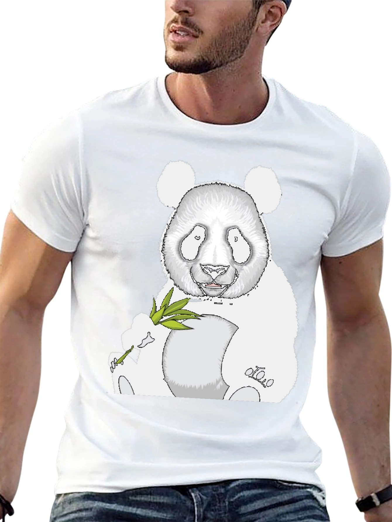 Panda Graphic Tee - Black Cotton Blend