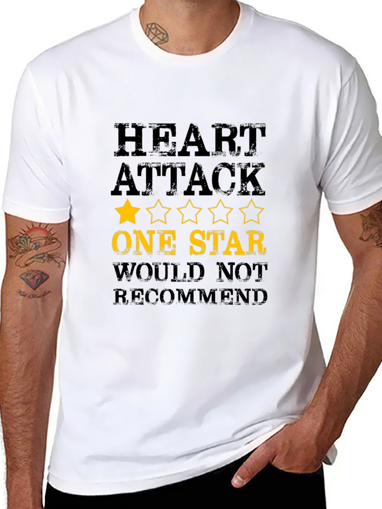 Heart Attack One Star T-Shirt - Funny Graphic Tee