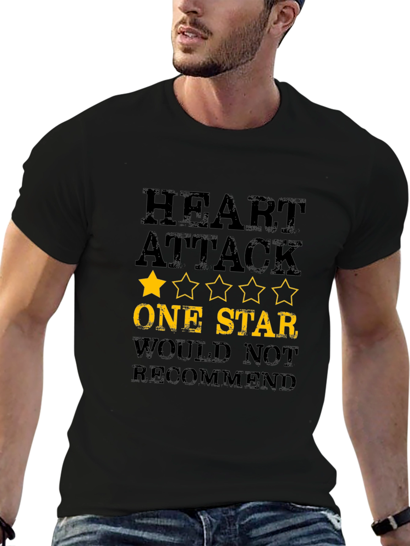 Heart Attack One Star T-Shirt - Funny Graphic Tee