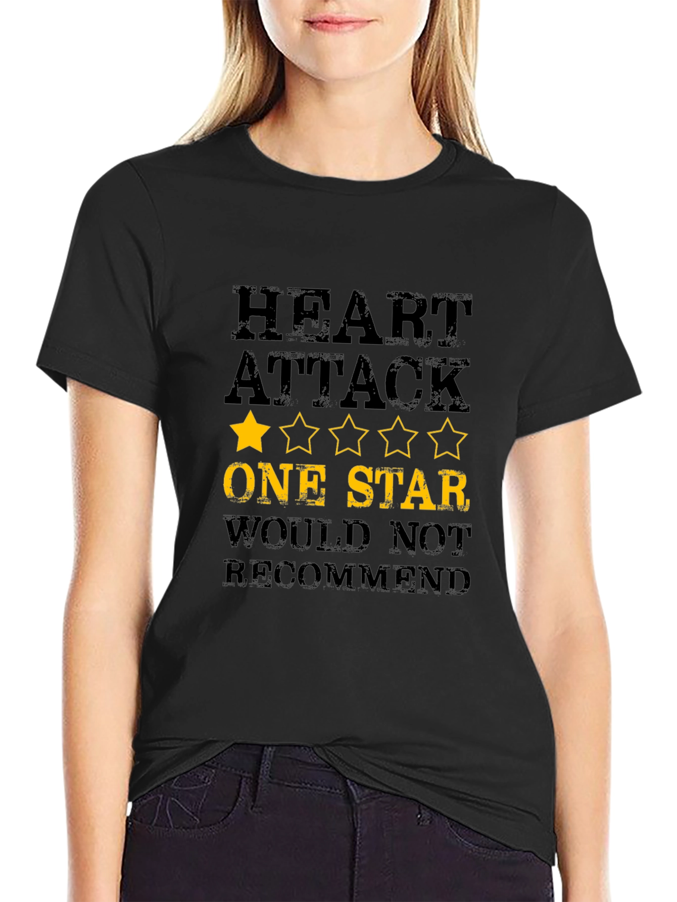 Heart Attack One Star T-Shirt - Funny Graphic Tee