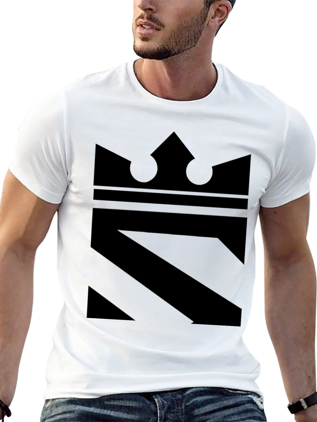 King Graphic Tee - Modern Black Print Shirt