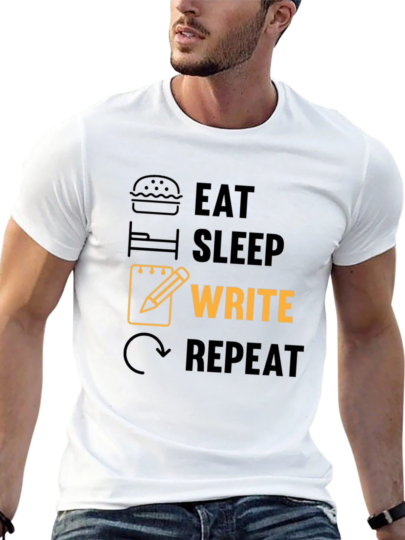 Eat Sleep Write Repeat Novelty T-Shirt