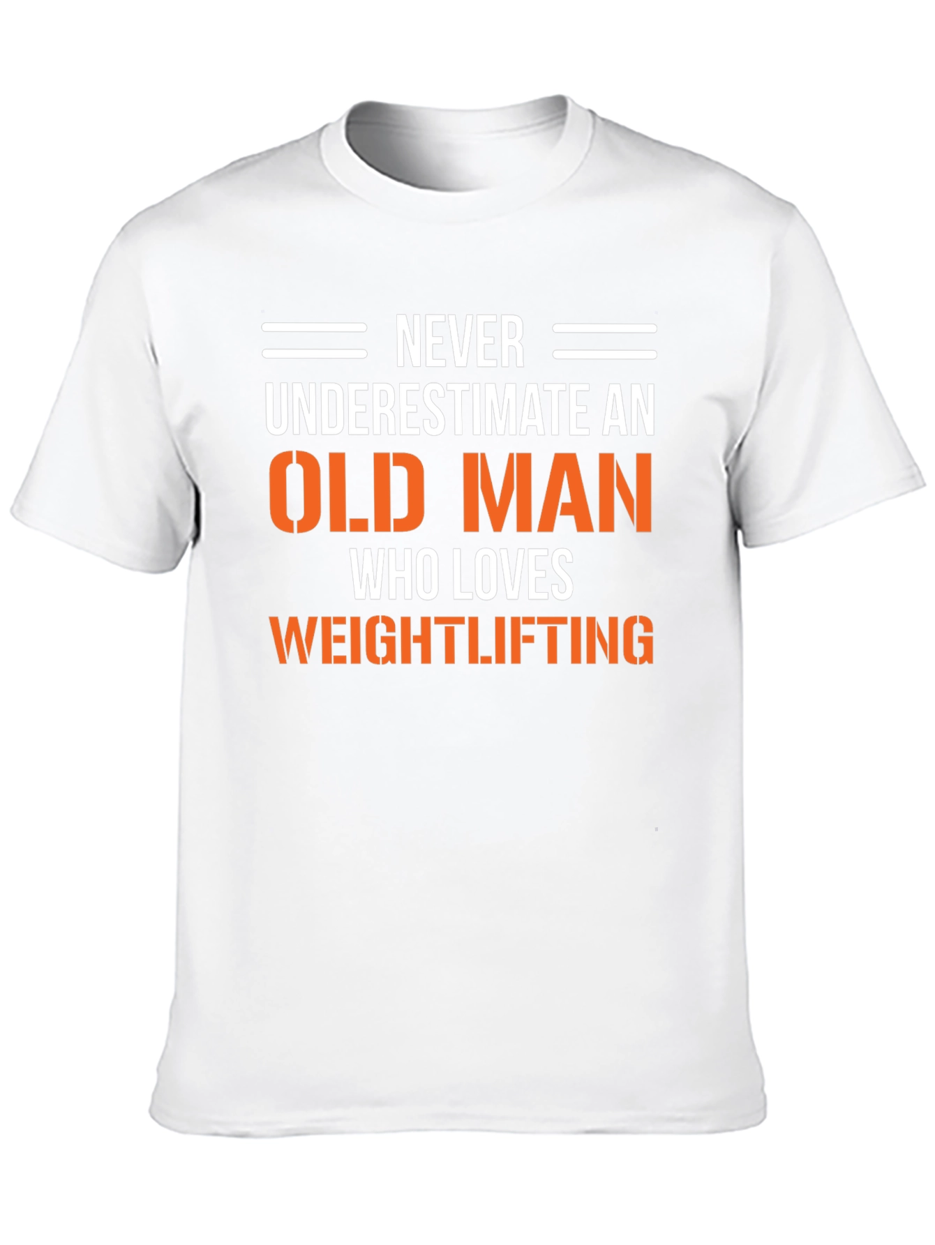 Funny Old Man Weightlifting Graphic T-Shirt