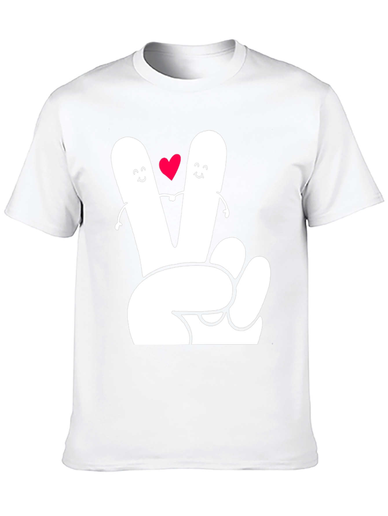 Peace Sign Heart Graphic Tee - Black T-Shirt
