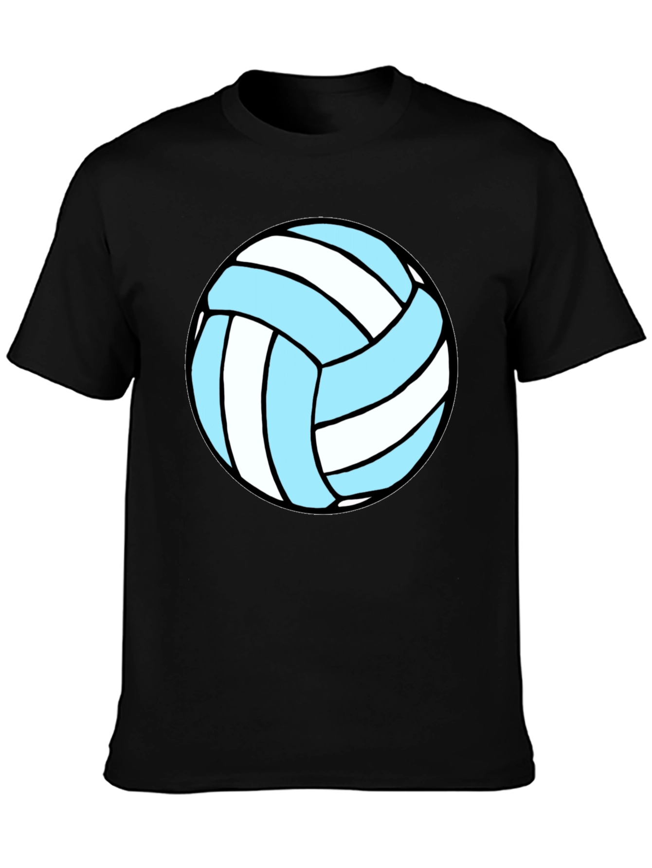 Volleyball Graphic Tee - Black Cotton Blend