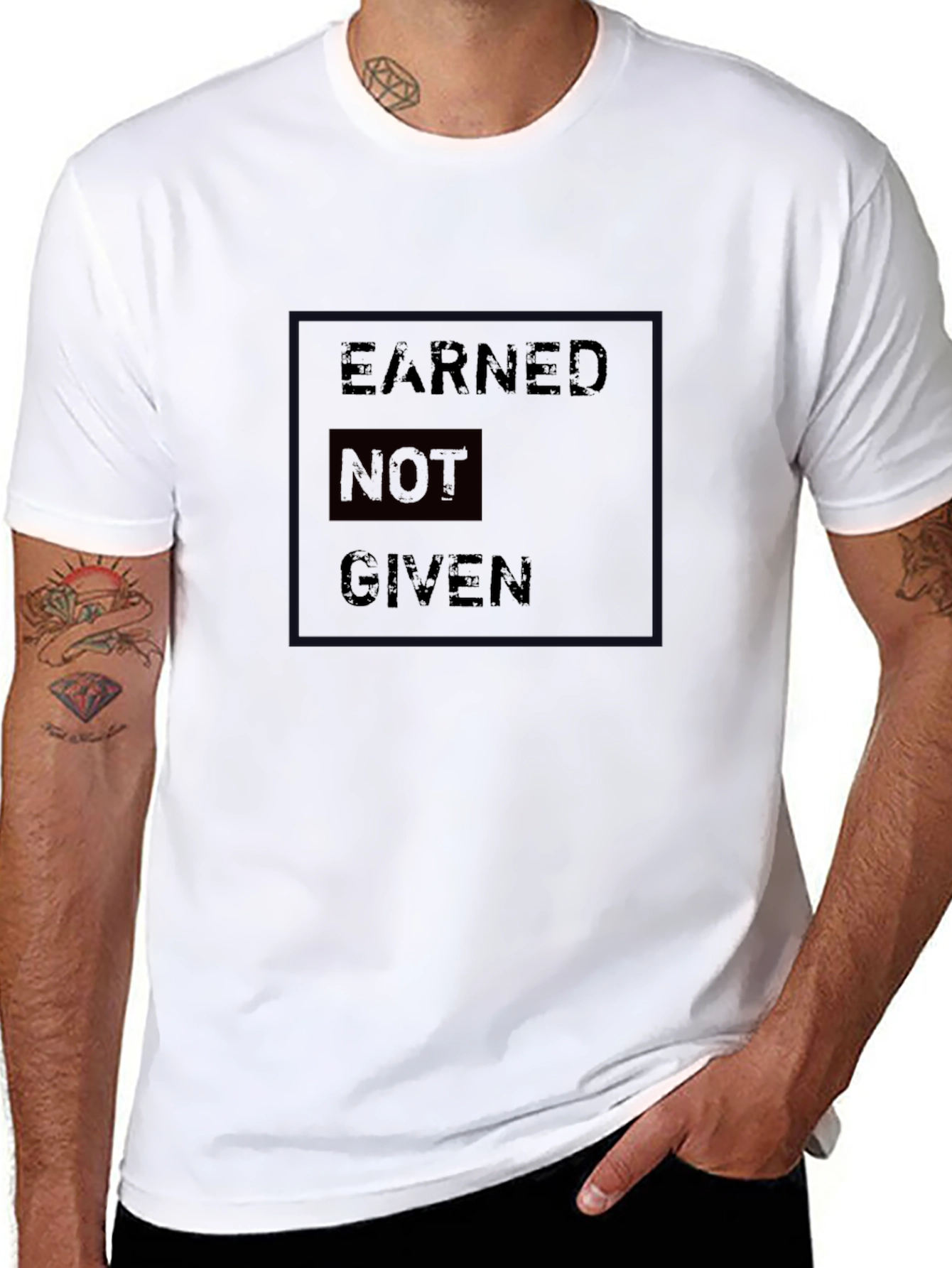 Earned Not Given Black Graphic T-Shirt