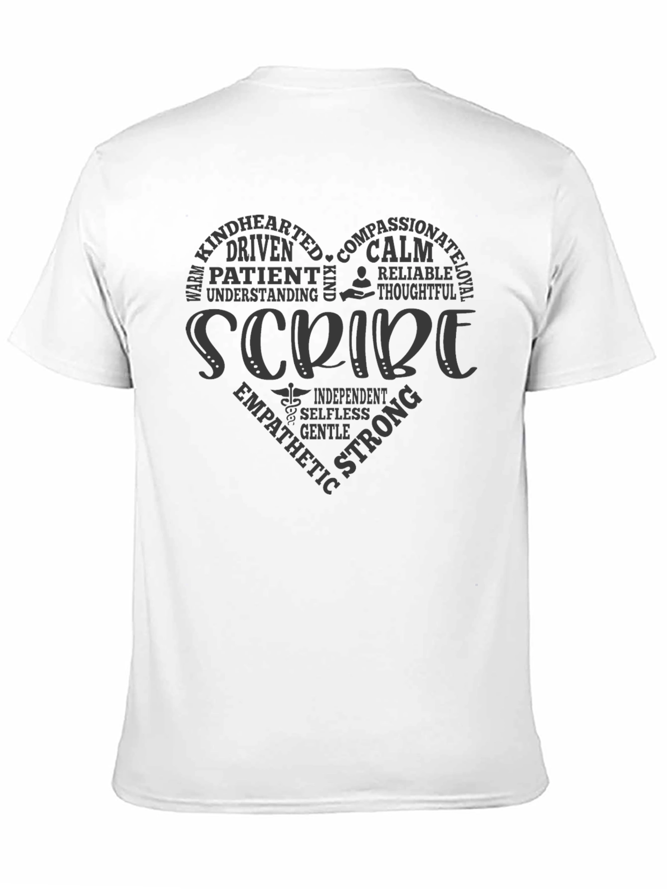 Scribe Heart Word Art T-Shirt Medical Professional