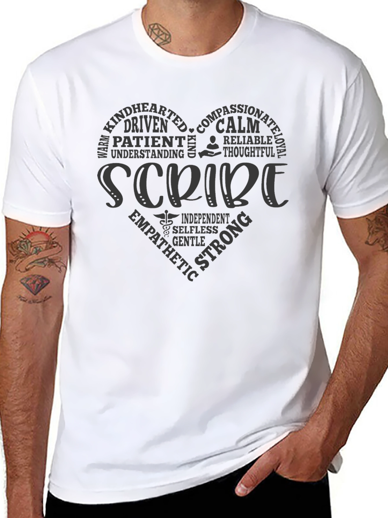 Scribe Heart Word Art T-Shirt Medical Professional