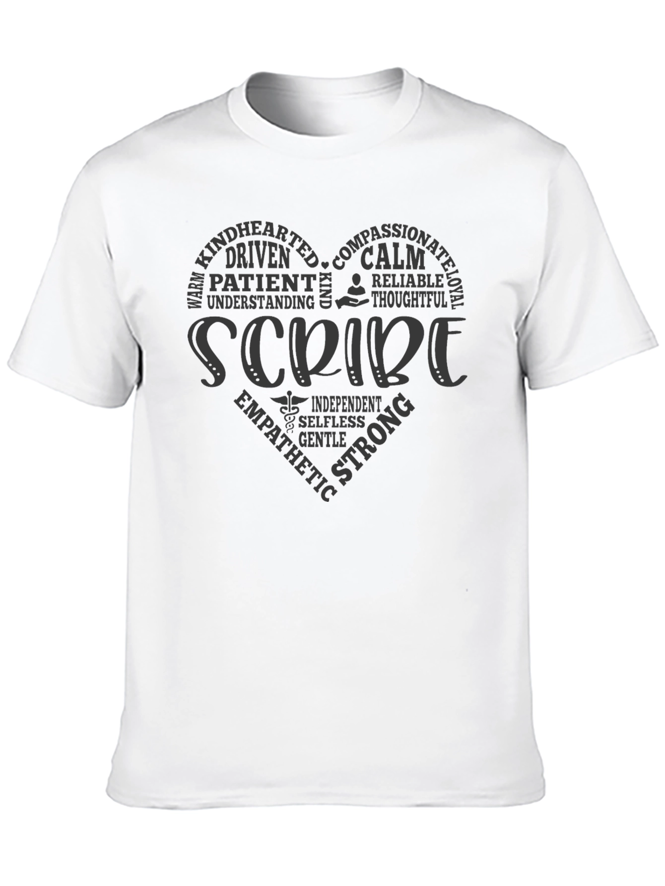 Scribe Heart Word Art T-Shirt Medical Professional