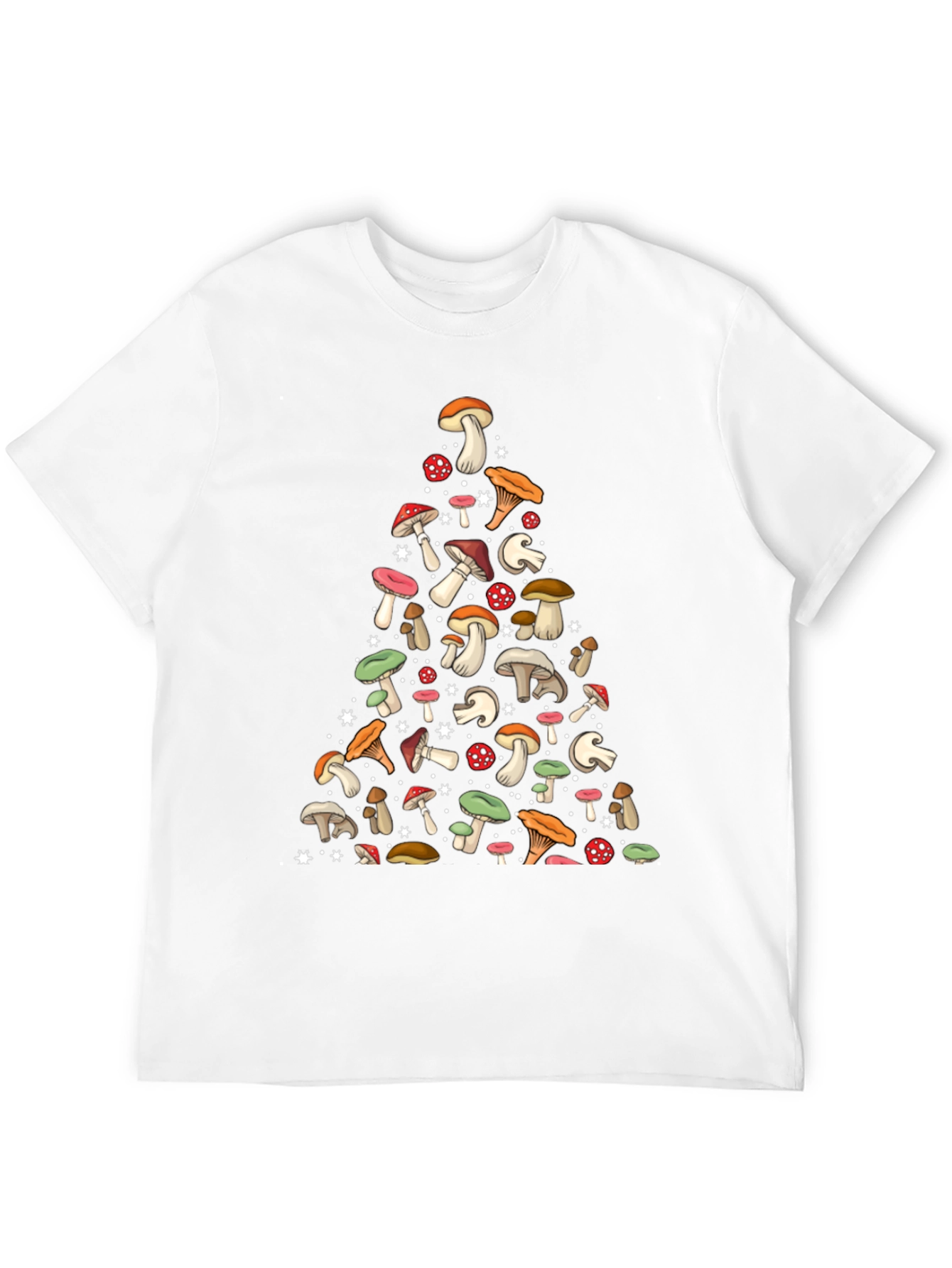 Mushroom Pattern Black T-Shirt