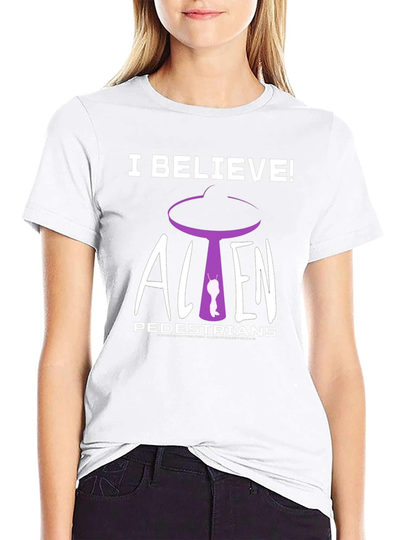 I Believe! Alien Pedestrians Black T-Shirt