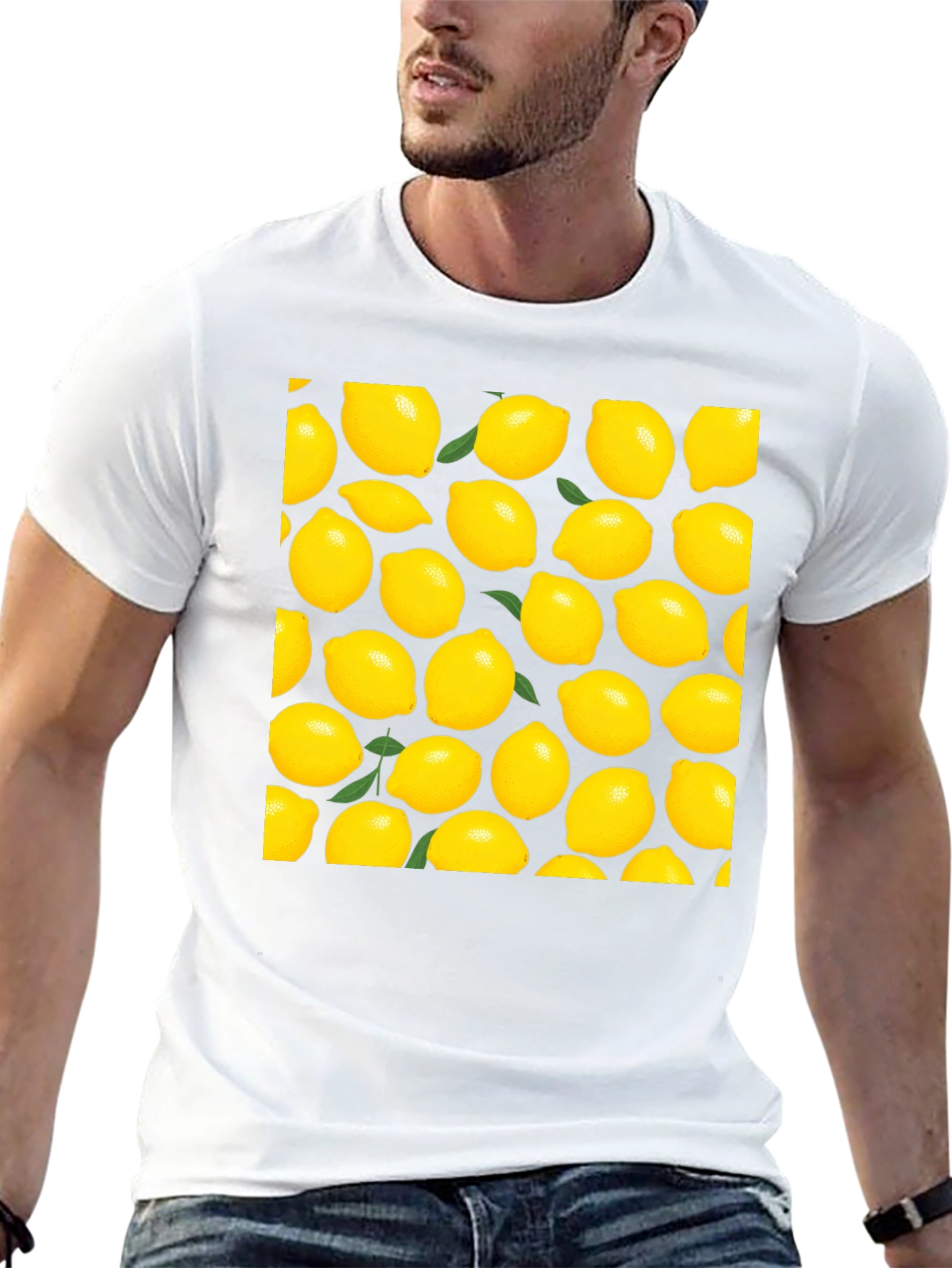 Lemon Print Black T-Shirt