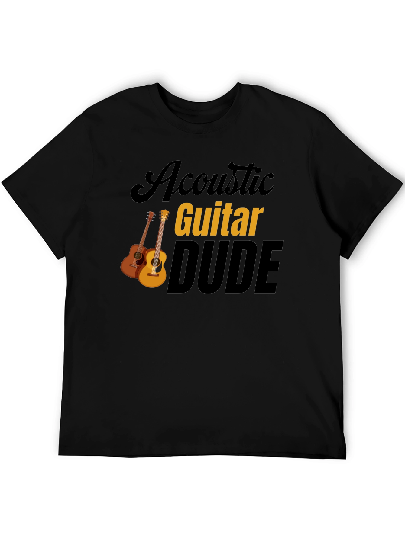 Acoustic Guitar Dude Graphic Tee - Black