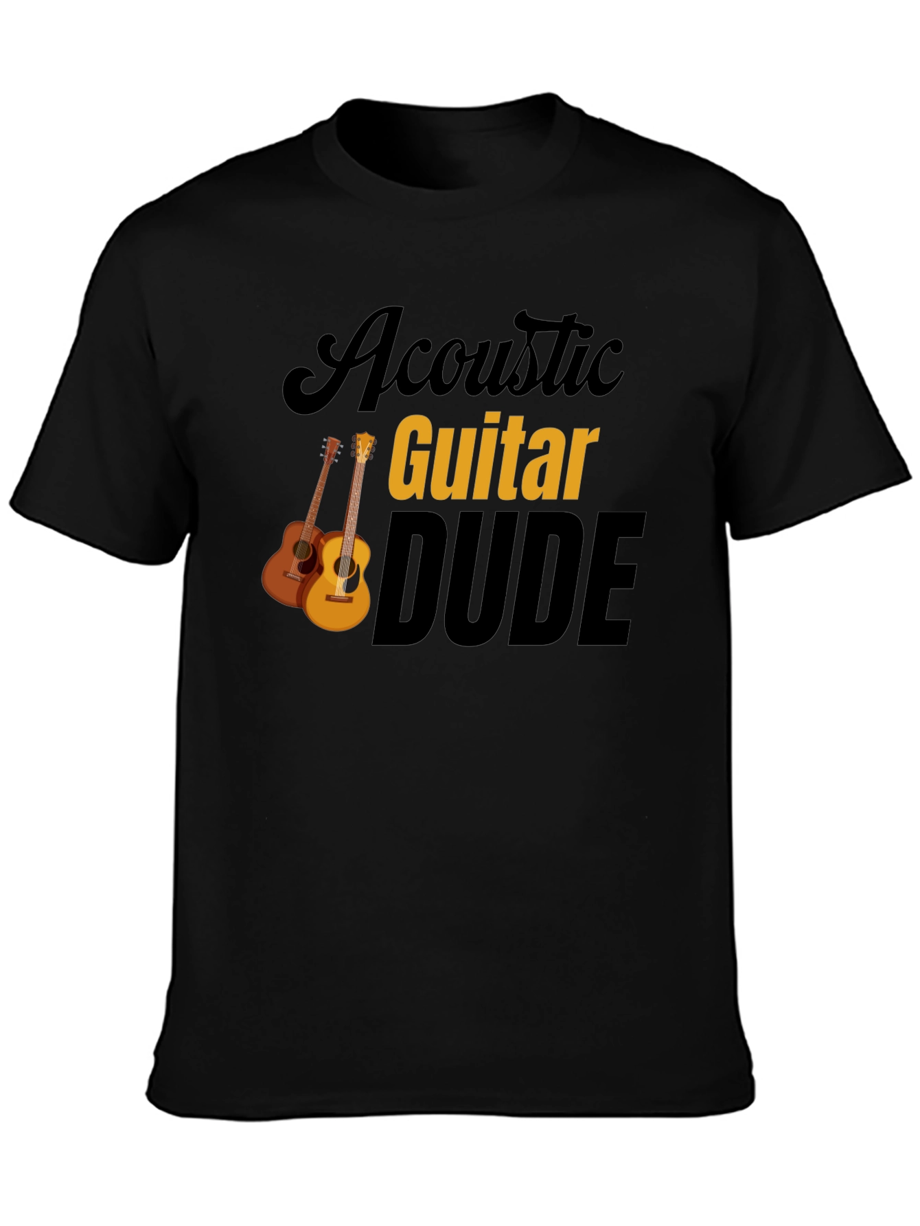 Acoustic Guitar Dude Graphic Tee - Black