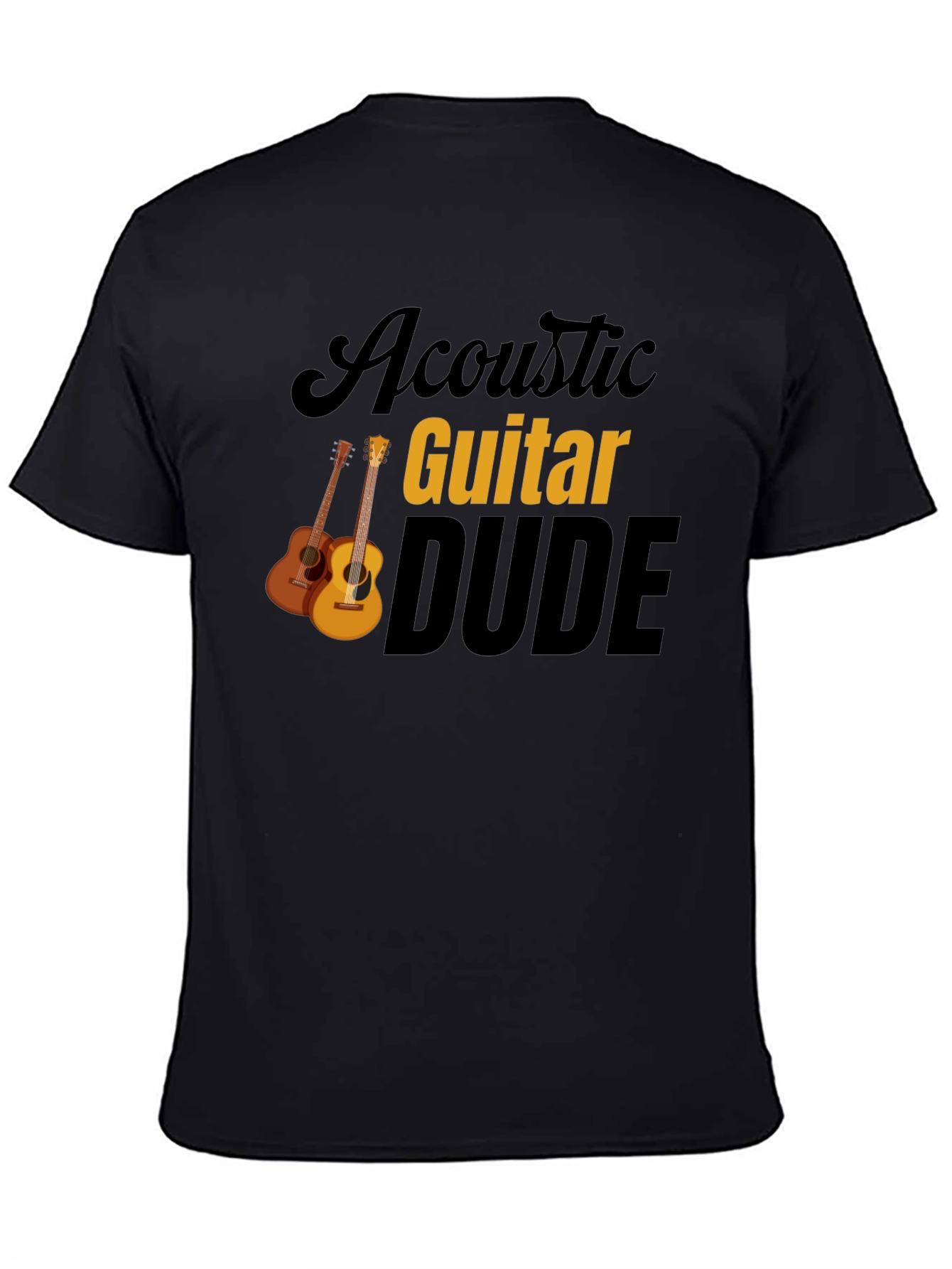Acoustic Guitar Dude Graphic Tee - Black