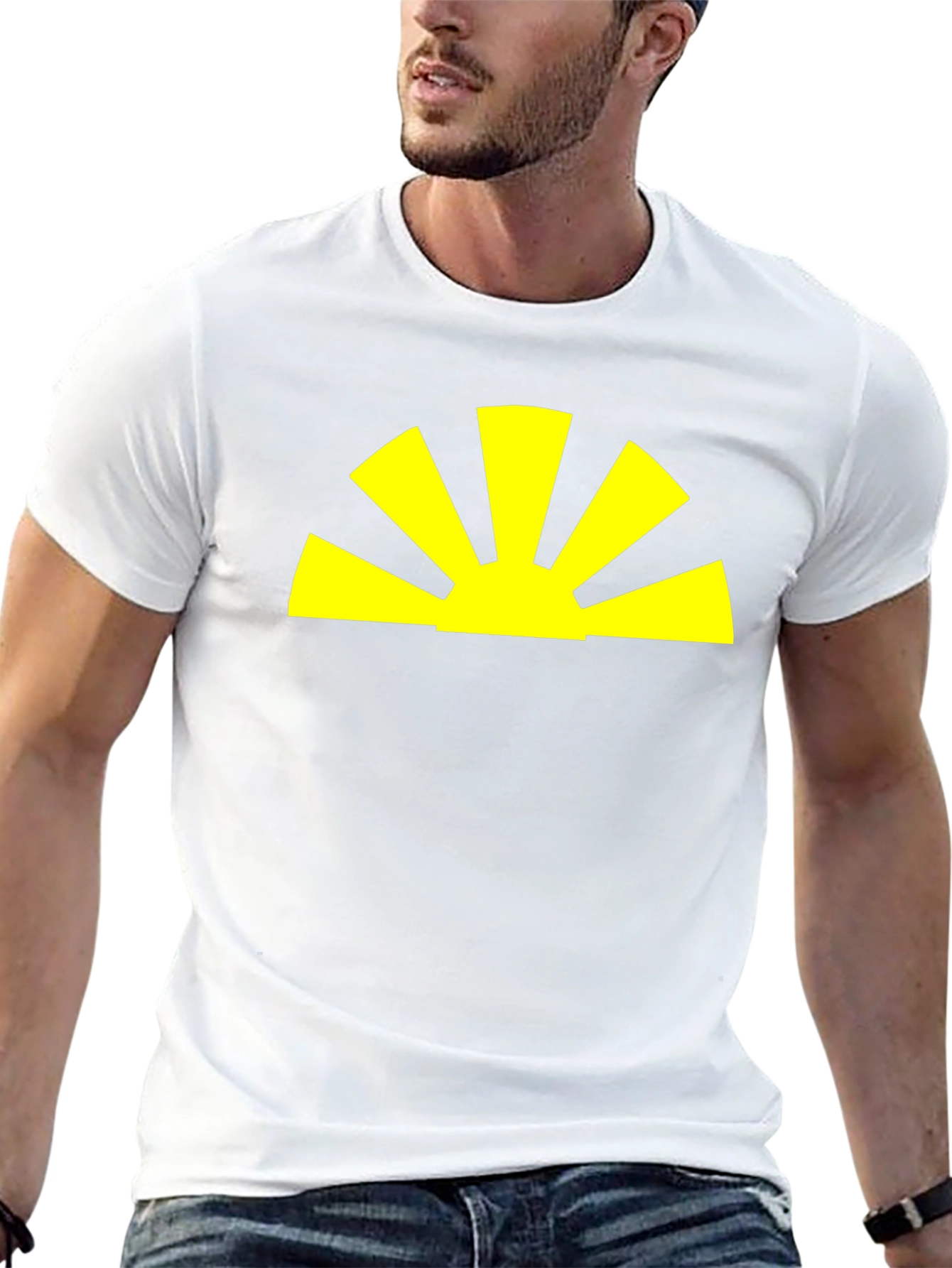 Radiant Sunrise Graphic Tee - Black Cotton Blend